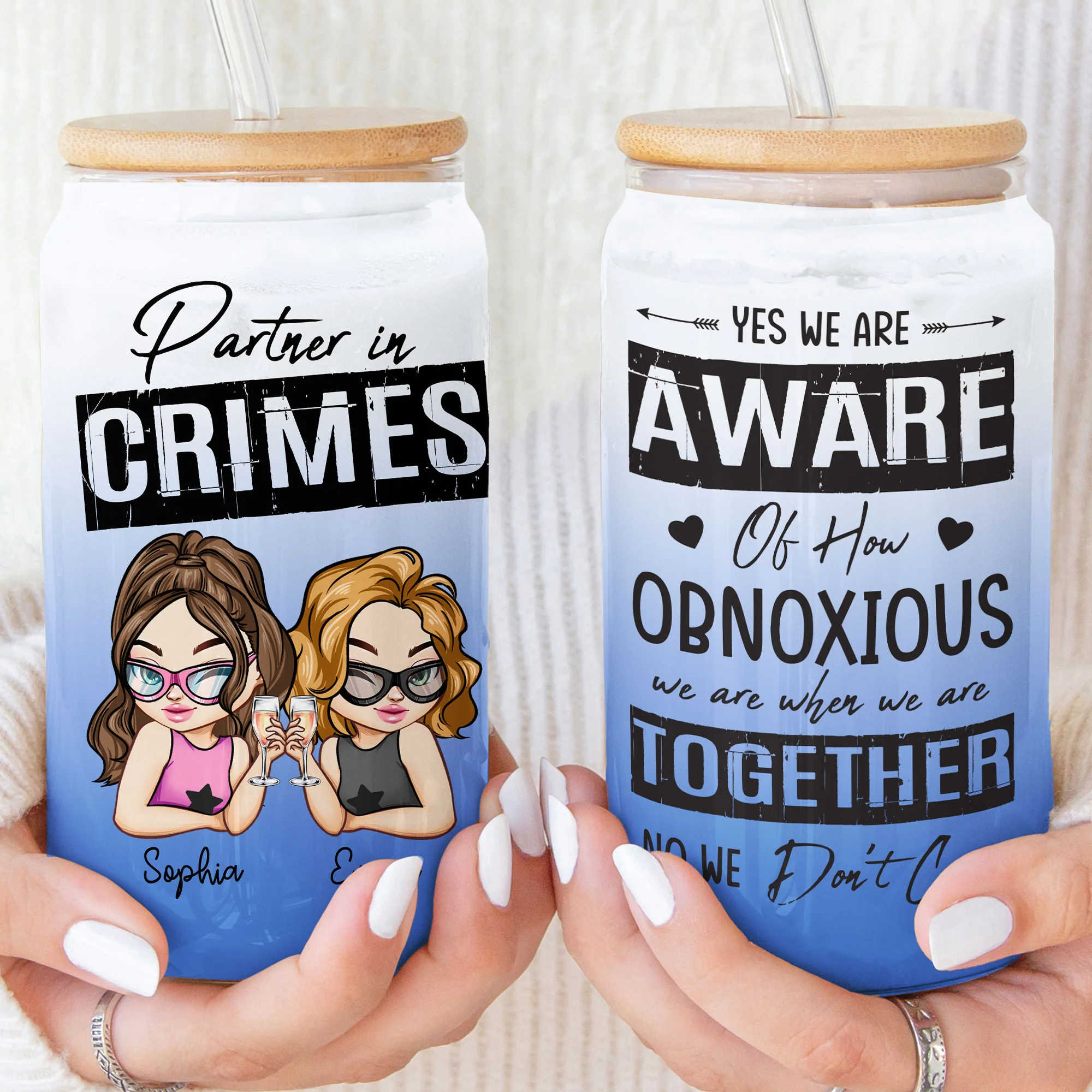 Yes We Are Aware Of How We Are When We Are Together - Personalized Clear Glass Cup - Image 2