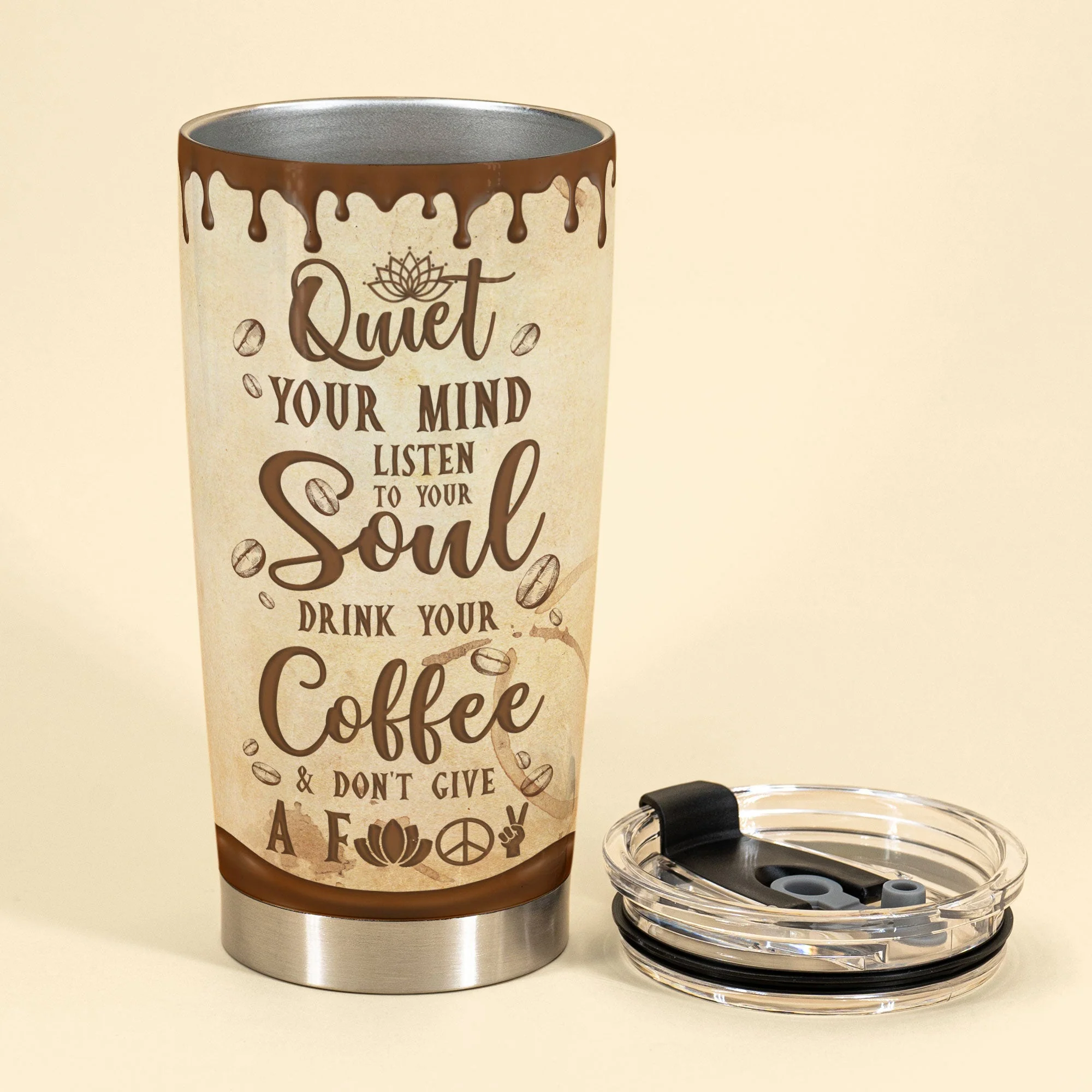 Yoga And Drink Coffee - Personalized Tumbler Cup - Birthday Gift For Yoga And Coffee Lover, Meditation Mom, Caffeine Girl - Image 3