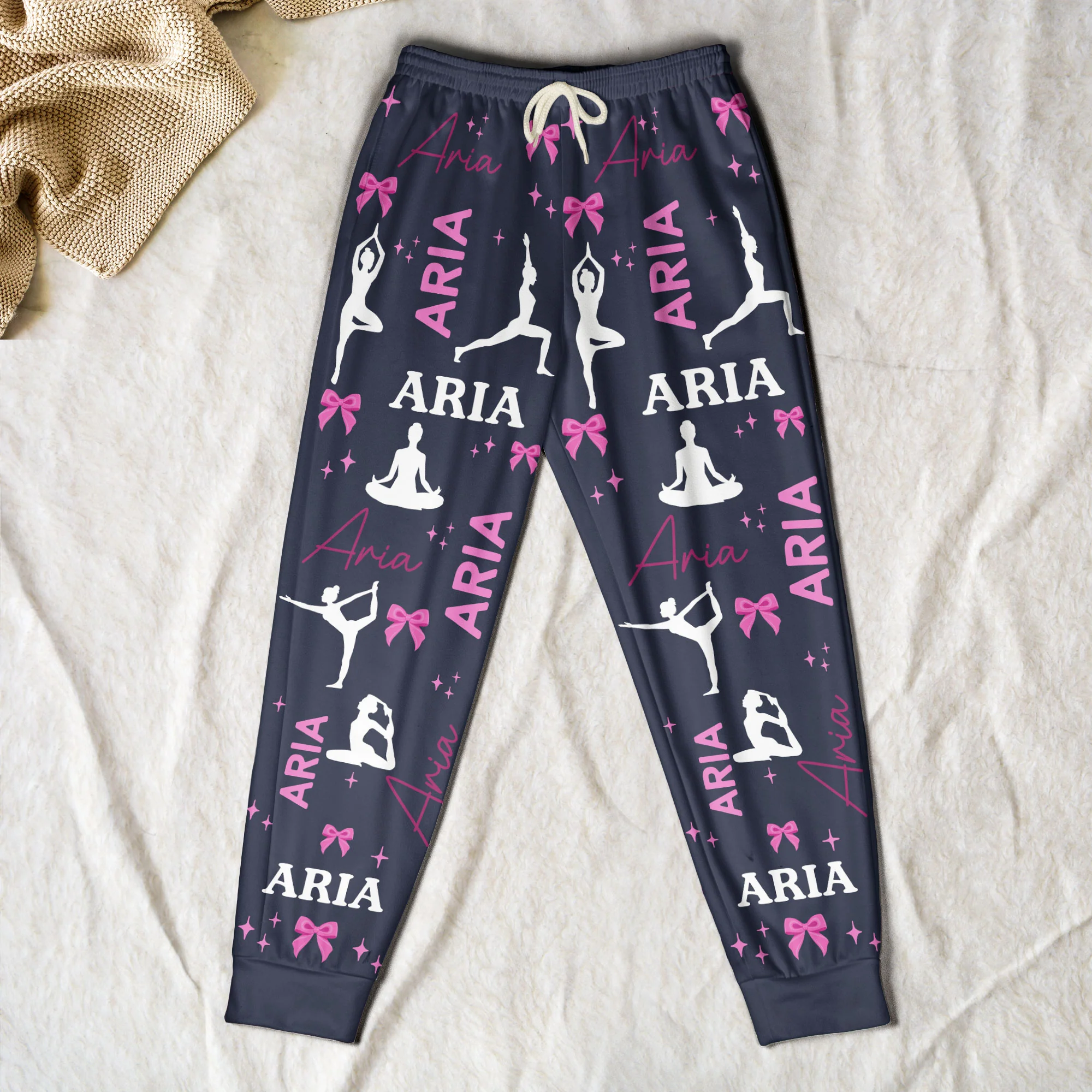 Yoga Girl Custom Name - Personalized Sweatpants - Image 4