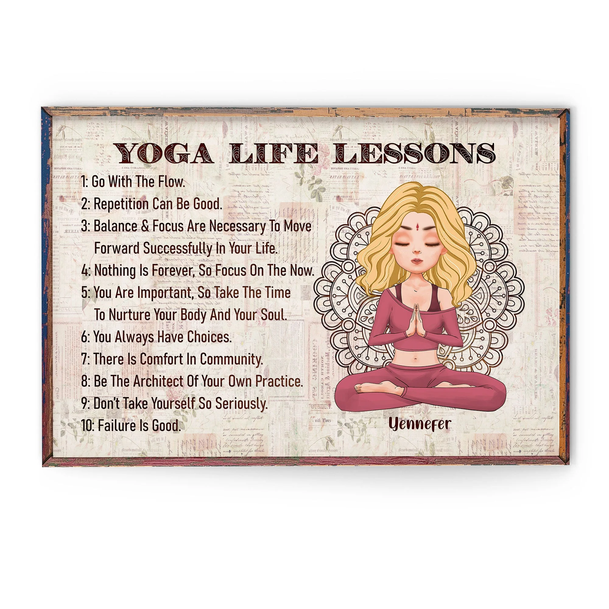 Yoga Life Lessons - Personalized Poster/Wrapped Canvas - Birthday & Christmas Gift For Yoga Lover - Yoga Girls - Image 3