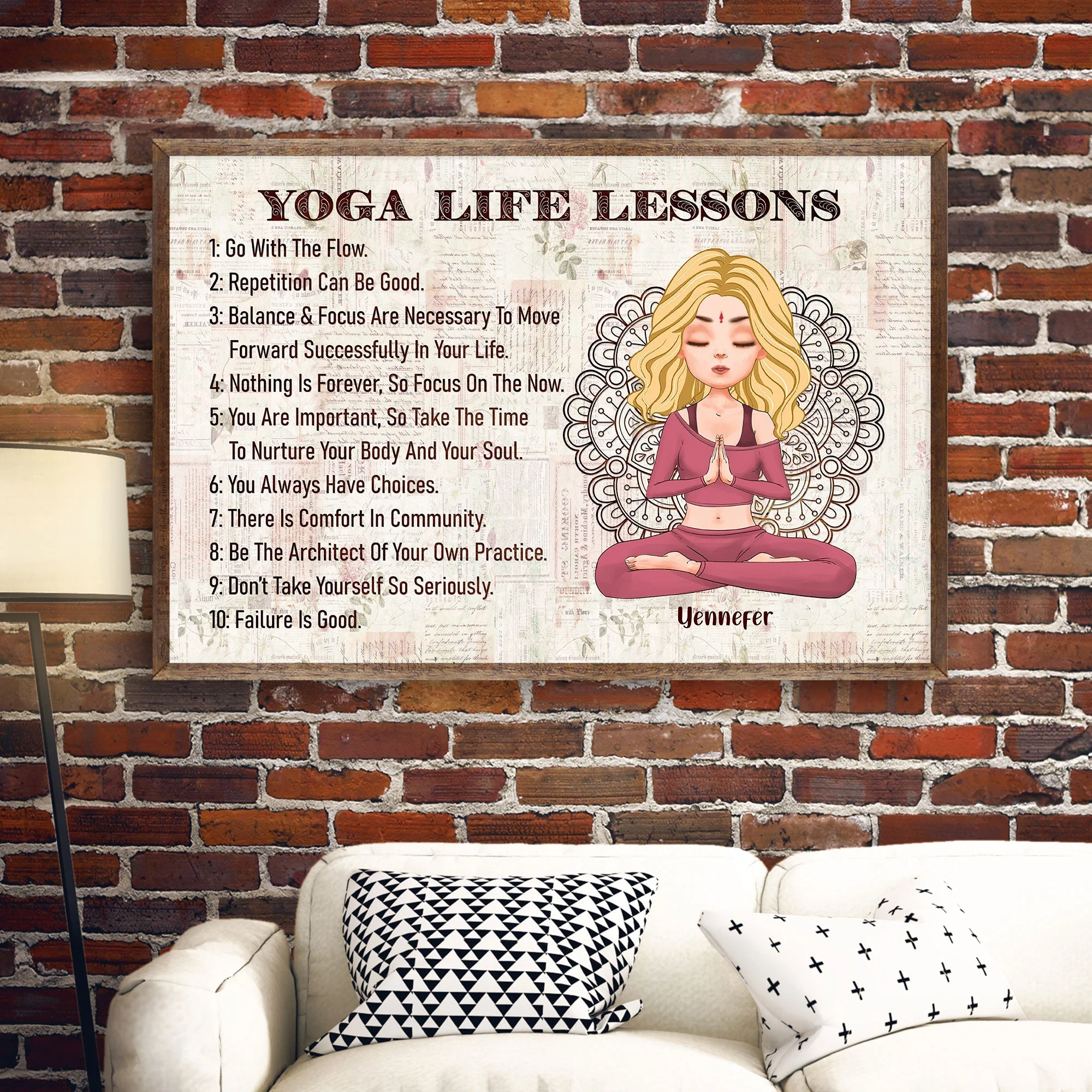Yoga Life Lessons - Personalized Poster/Wrapped Canvas - Birthday & Christmas Gift For Yoga Lover - Yoga Girls - Image 4