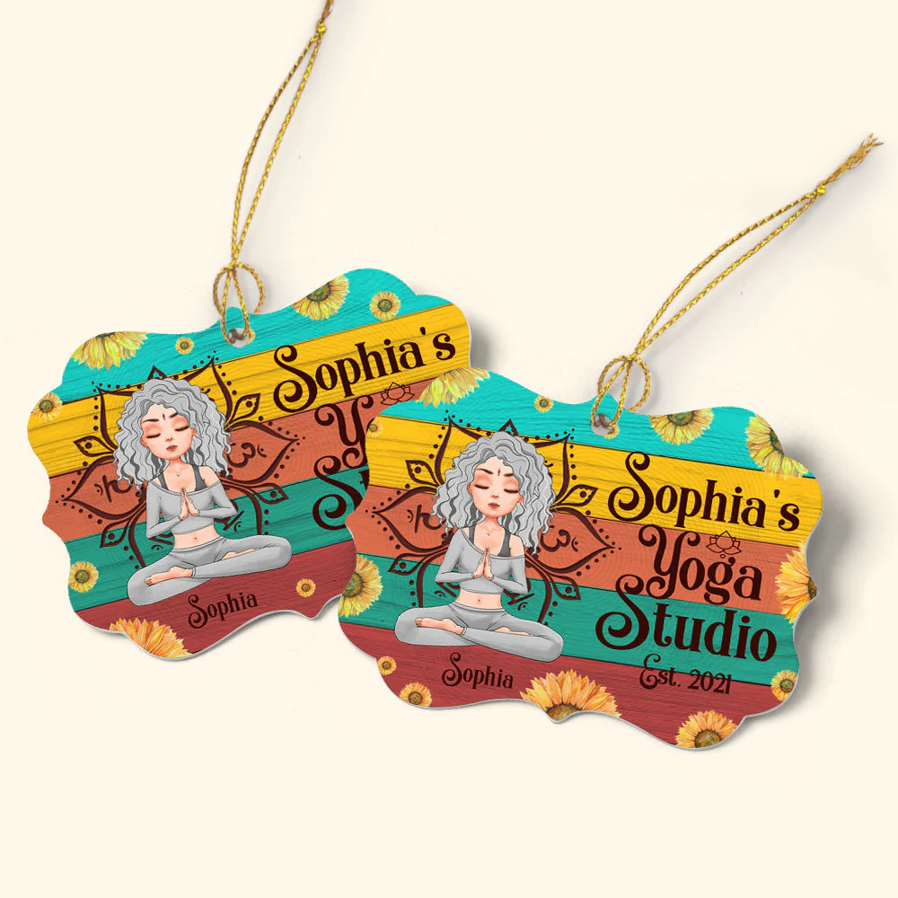 Yoga Studio - Personalized Aluminum Ornament - Christmas Gift For Yoga Lover - Image 5