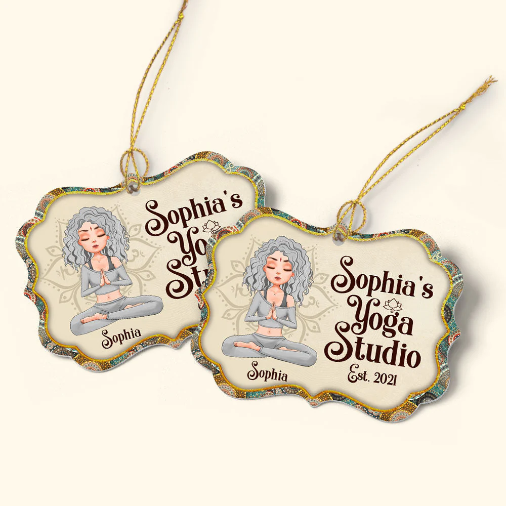 Yoga Studio - Personalized Aluminum Ornament - Christmas Gift For Yoga Lover - Image 5
