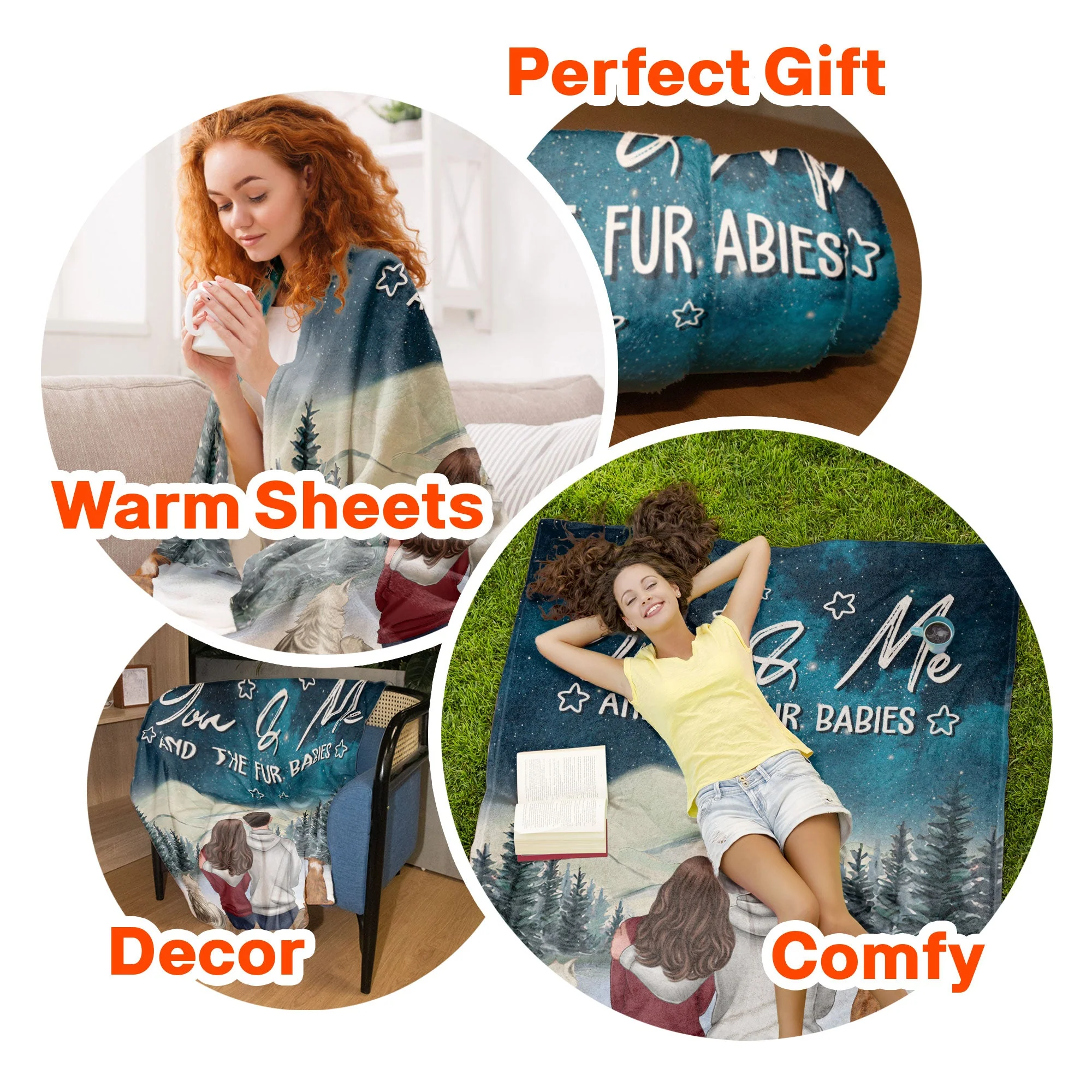 You And Me & The Fur Babies - Personalized Pet Blanket - Image 7