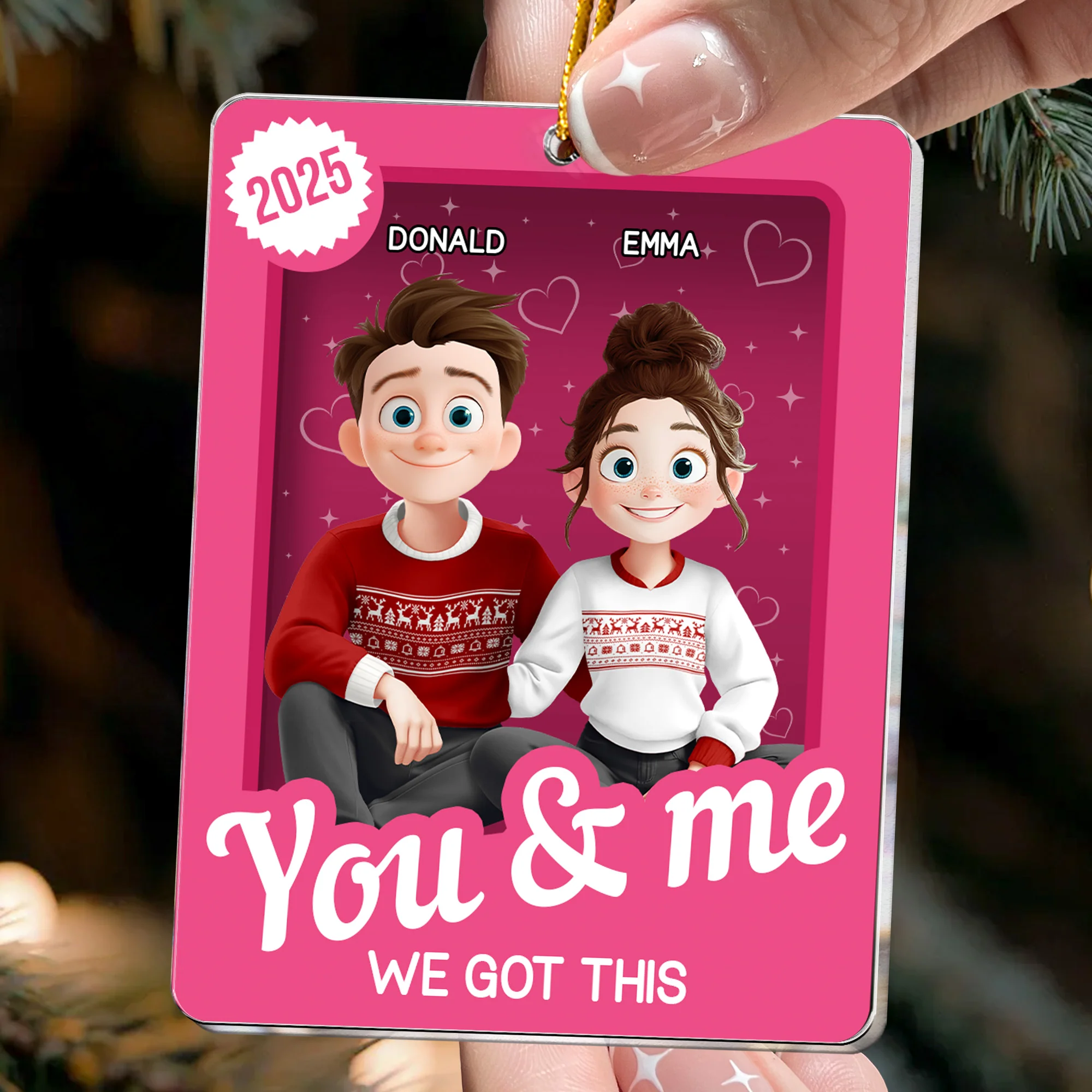 You And Me We Got This - Couple Toy Box - Personalized Acrylic Ornament - Image 2