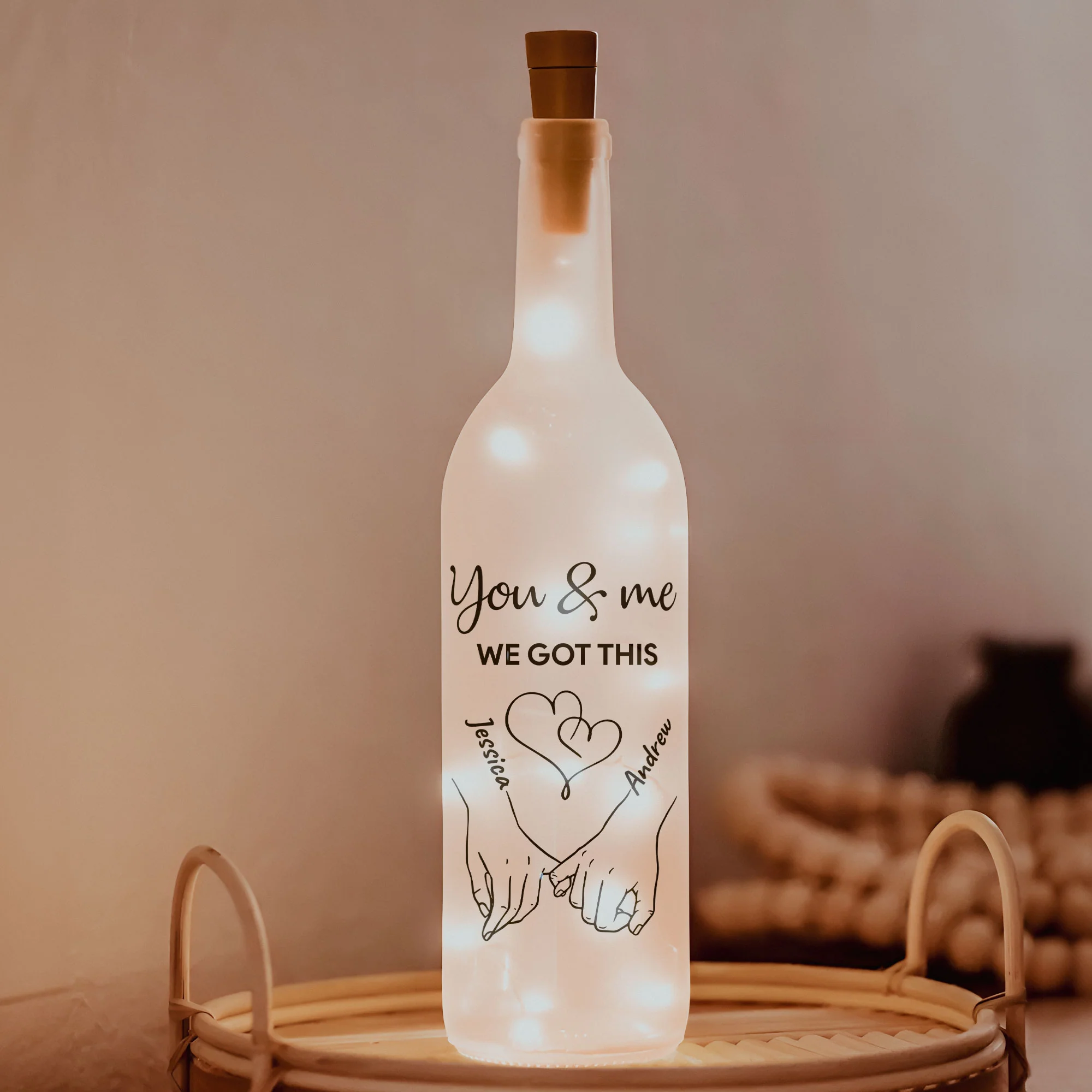 You And Me We Got This - Personalized Bottle Lamp - Image 3