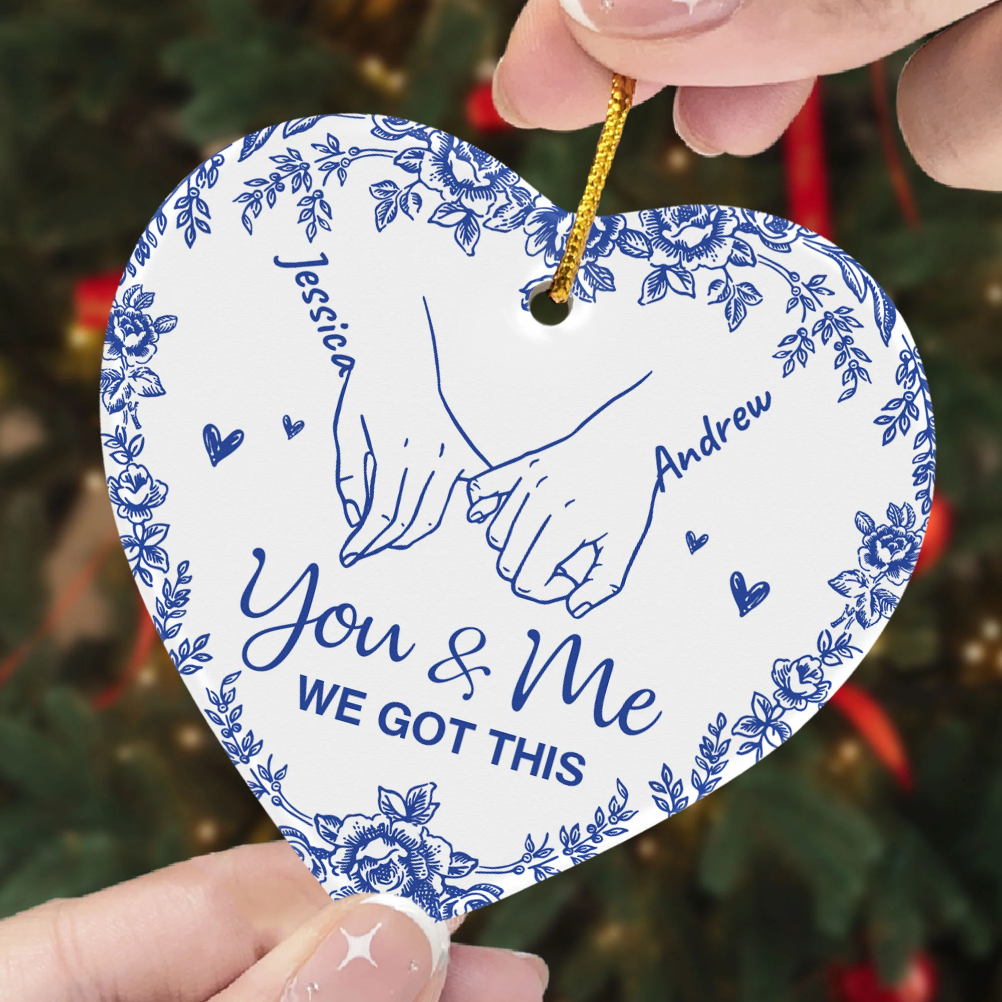 You And Me We Got This - Personalized Ceramic Ornament - Image 4