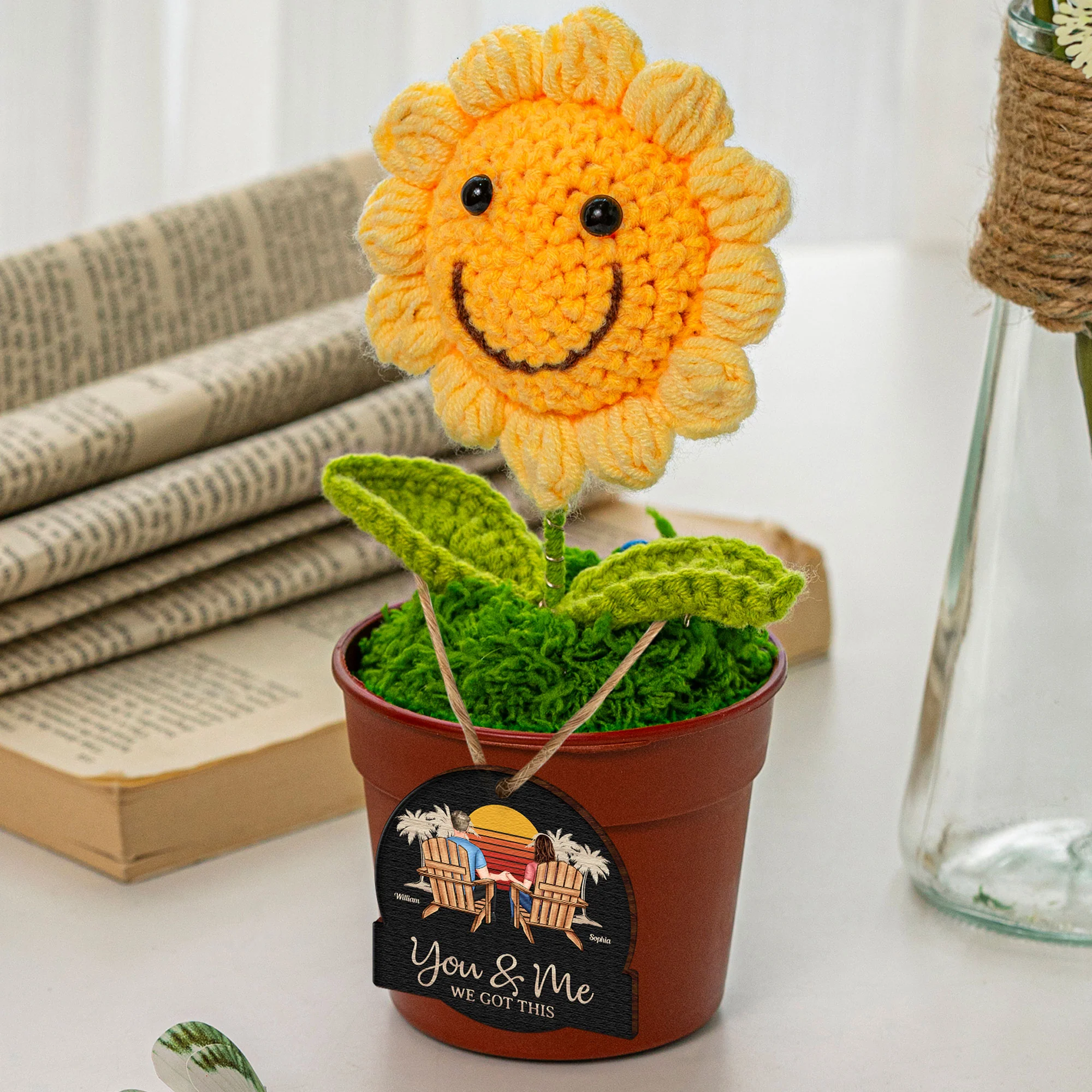 You And Me We Got This - Personalized Crochet Flower Lamp - Image 2