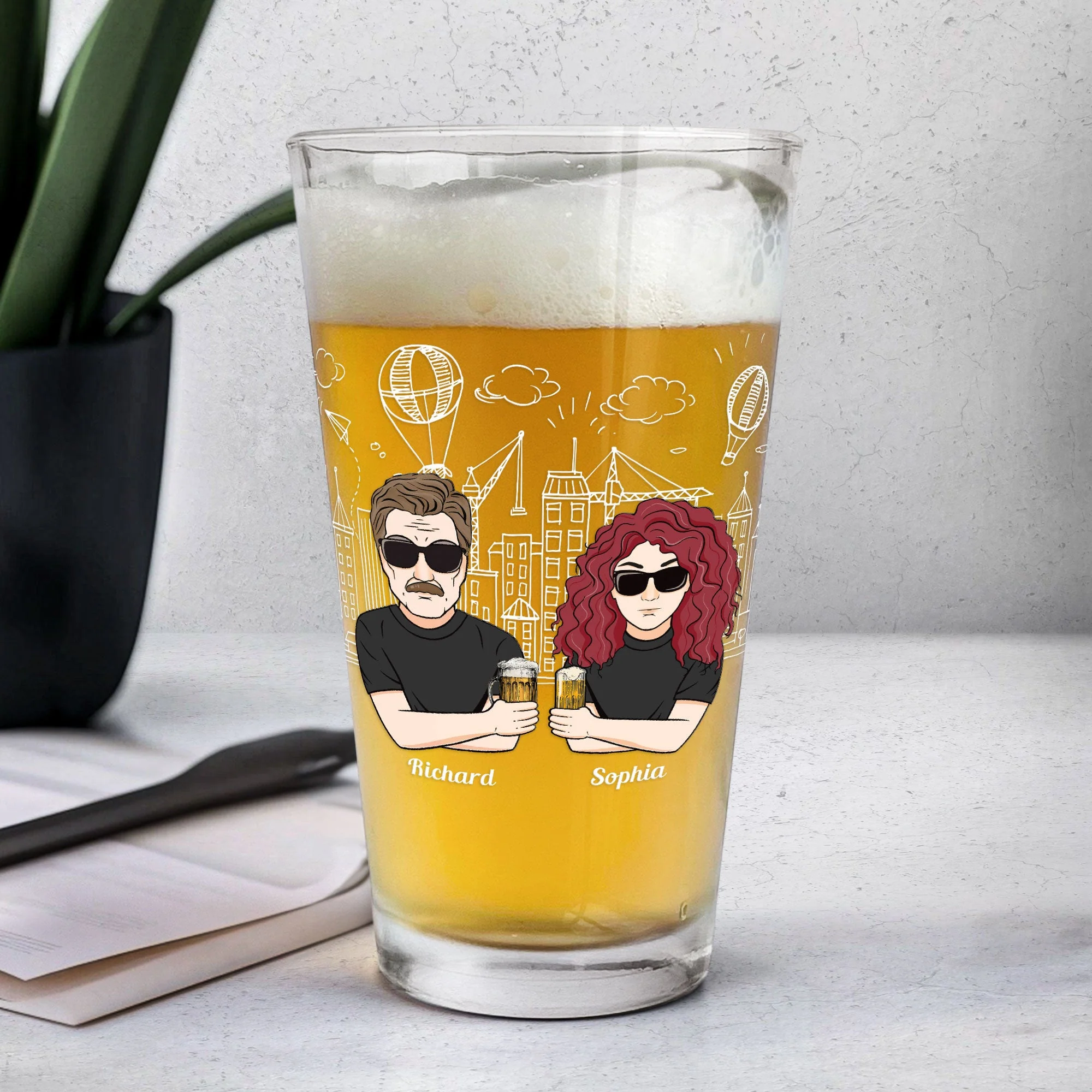 You Are A Great Husband - Personalized Beer Glass - Image 4