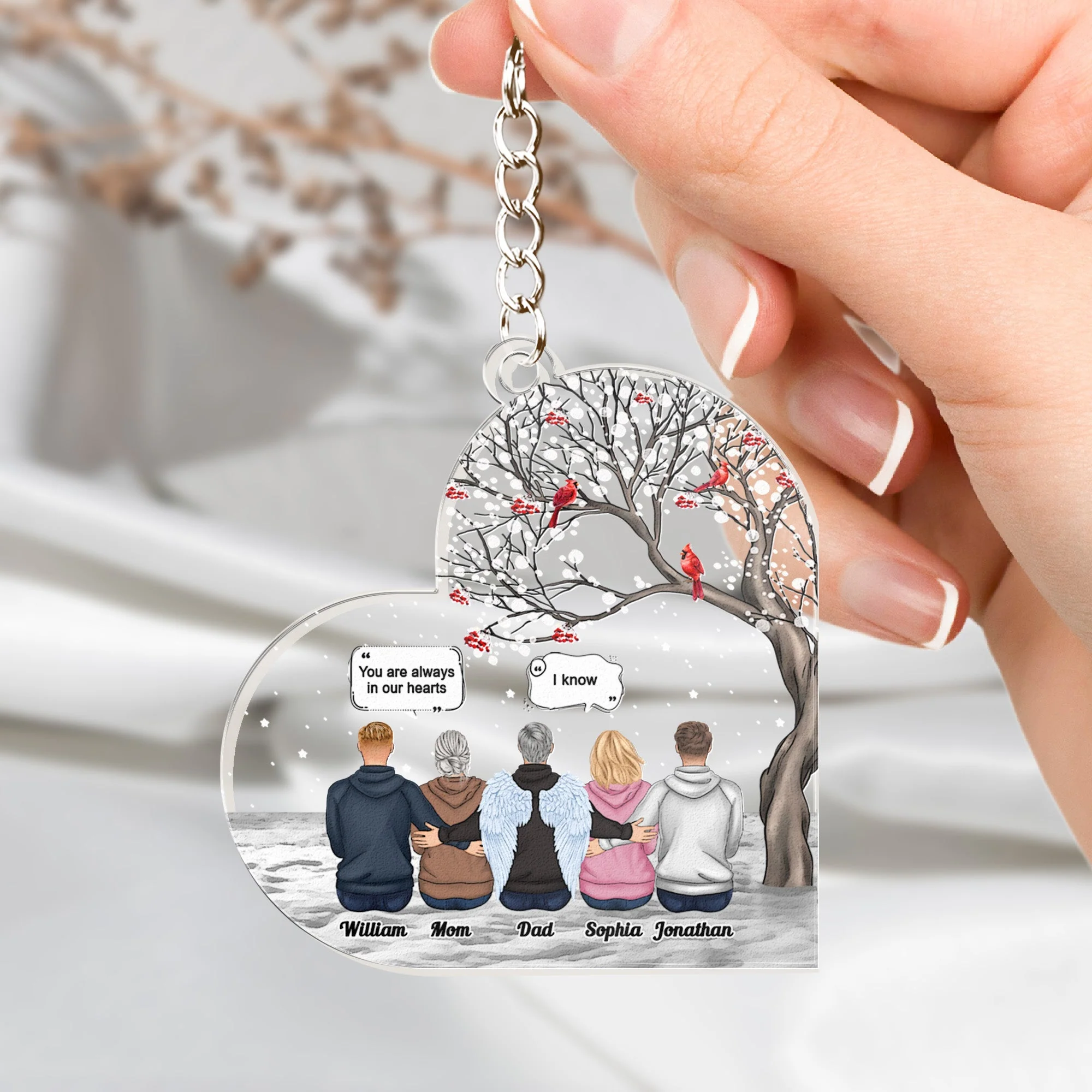 You Are Always In My Heart - Personalized Acrylic Keychain - Image 2