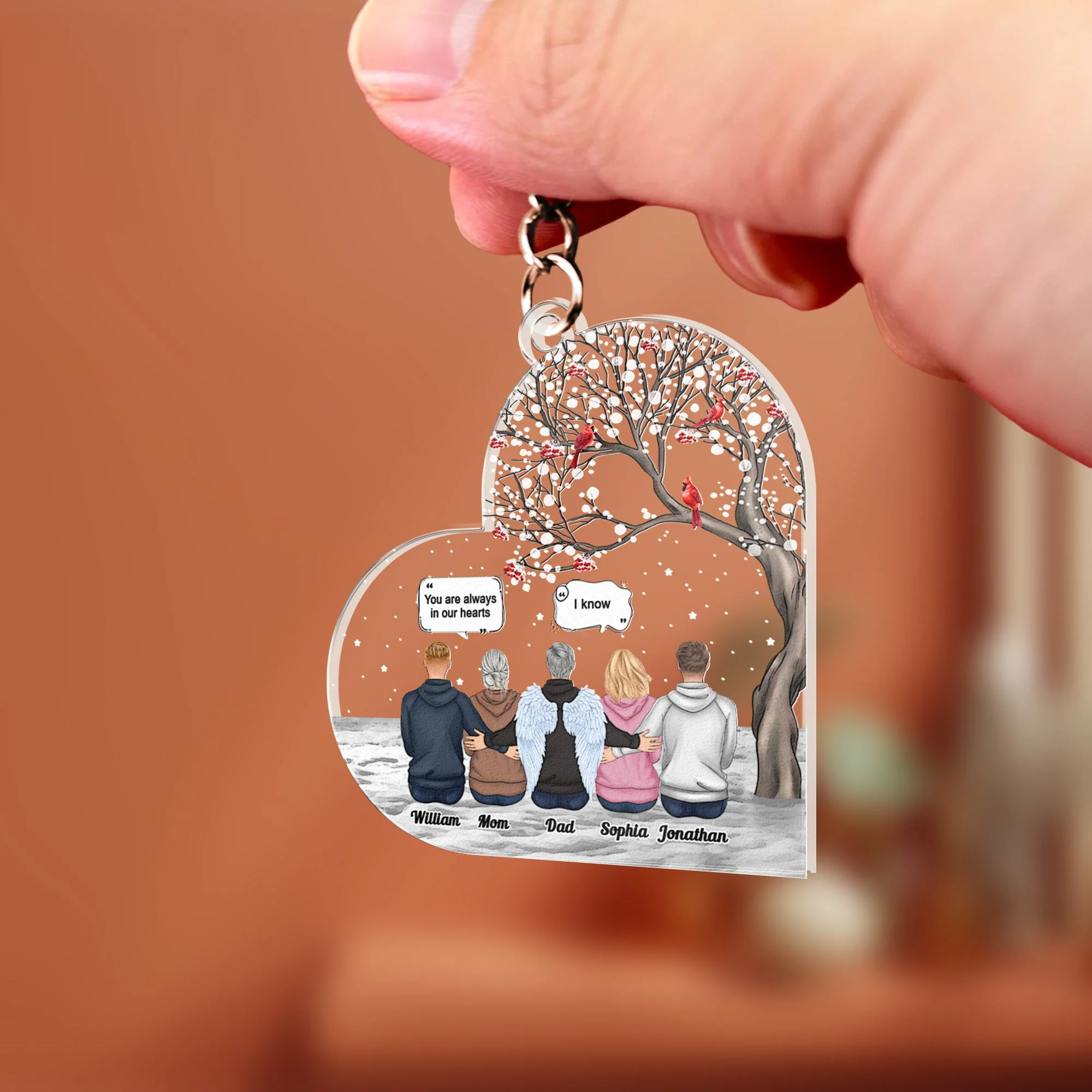 You Are Always In My Heart - Personalized Acrylic Keychain - Image 3