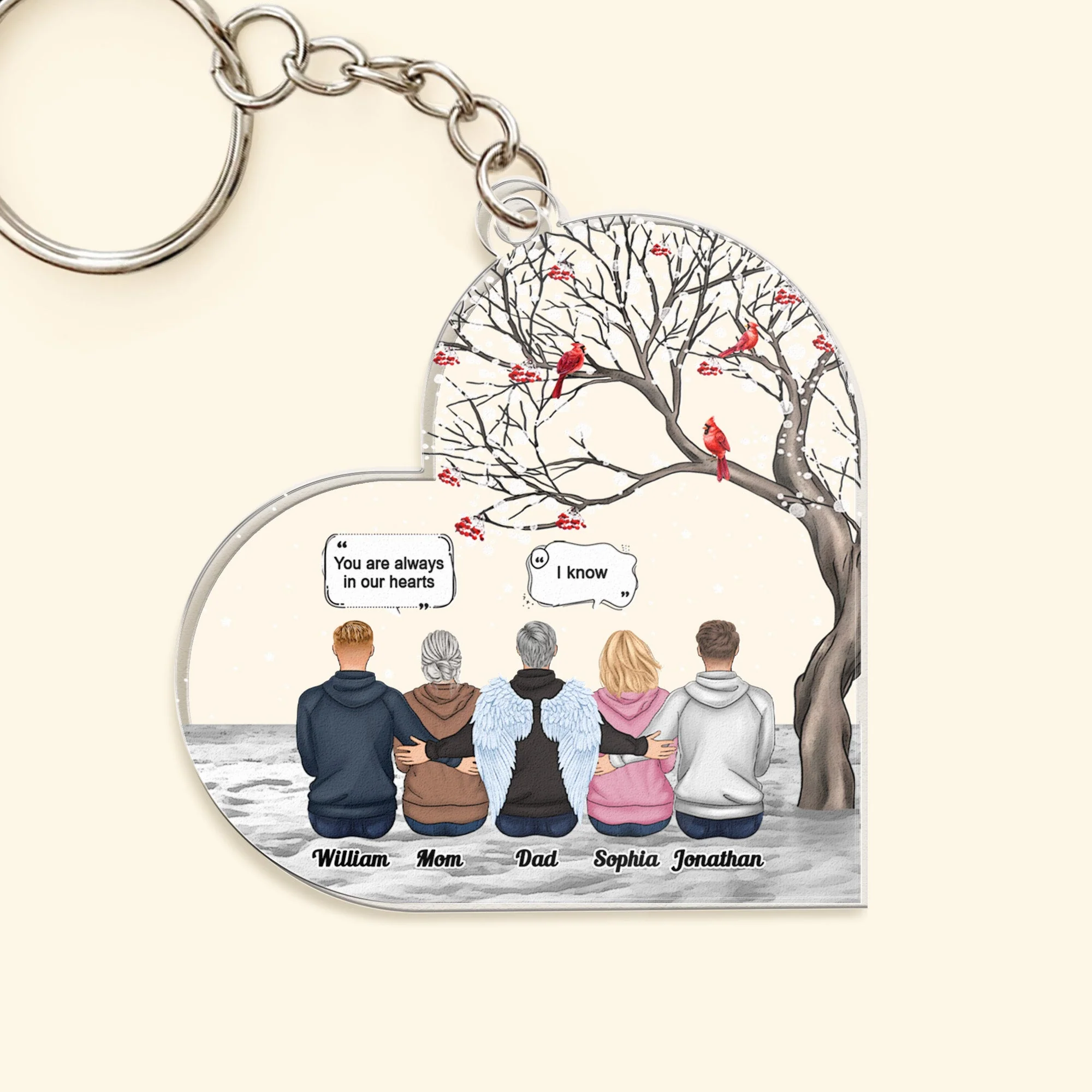 You Are Always In My Heart - Personalized Acrylic Keychain - Image 4