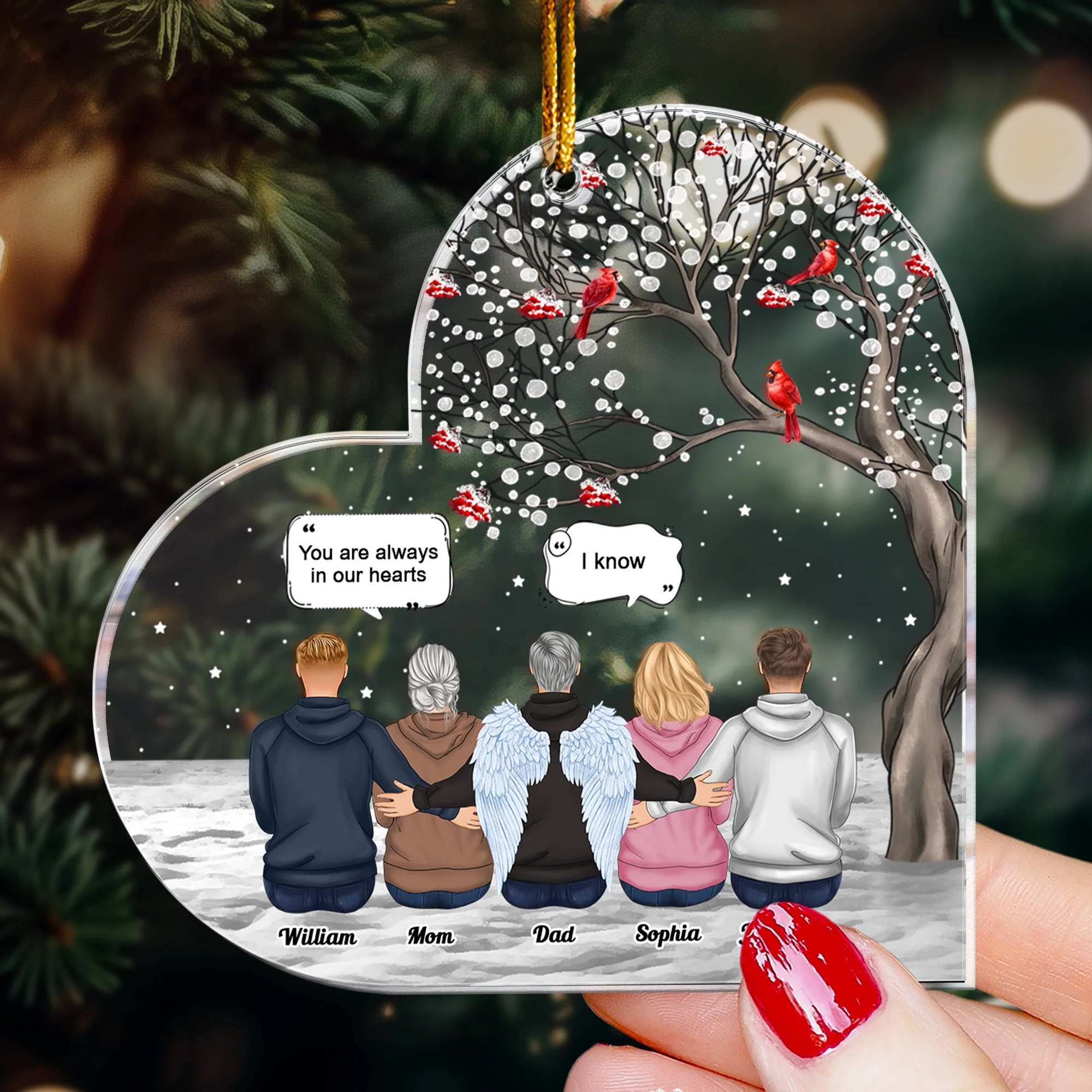 You Are Always In My Heart - Personalized Acrylic Ornament - Image 3