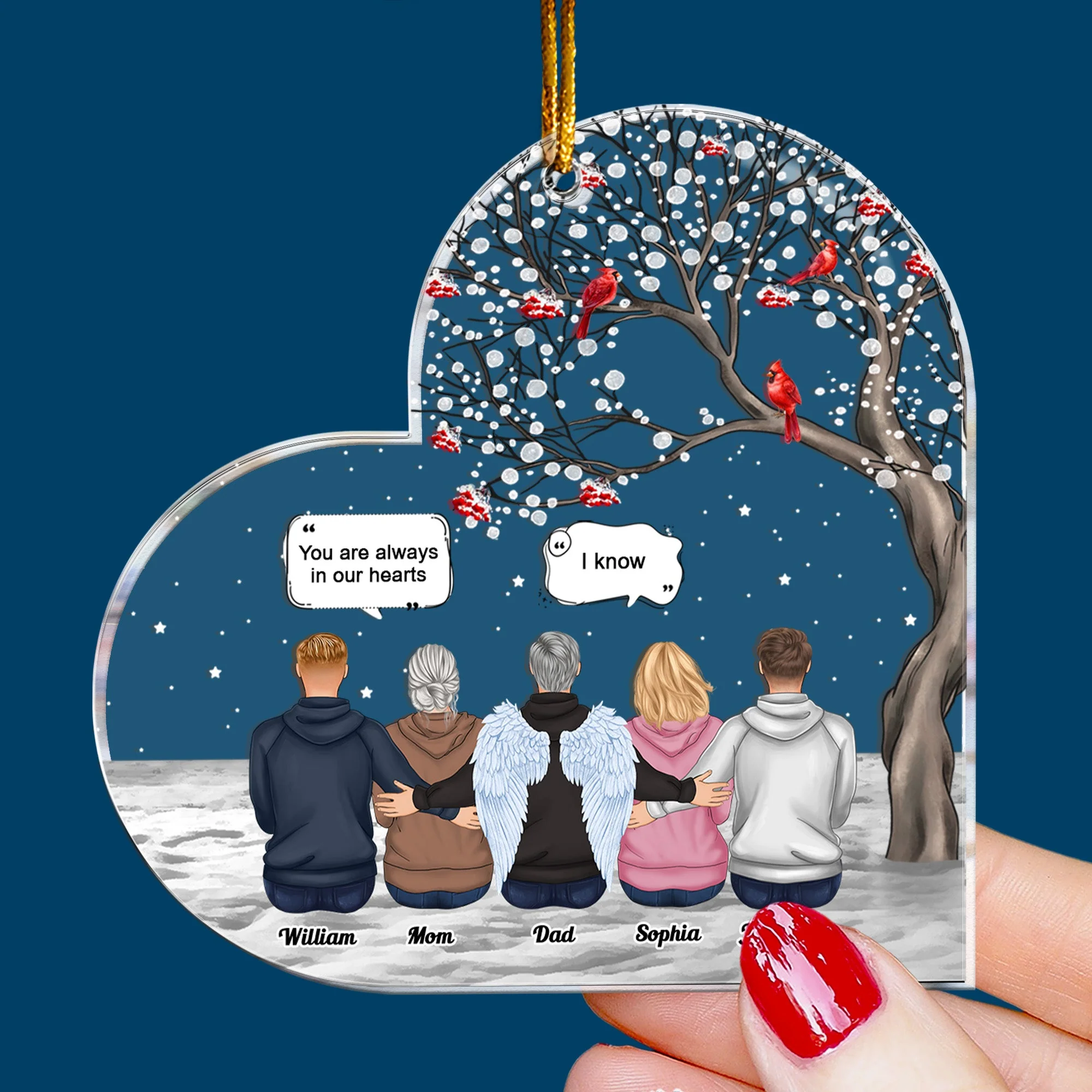 You Are Always In My Heart - Personalized Acrylic Ornament - Image 4