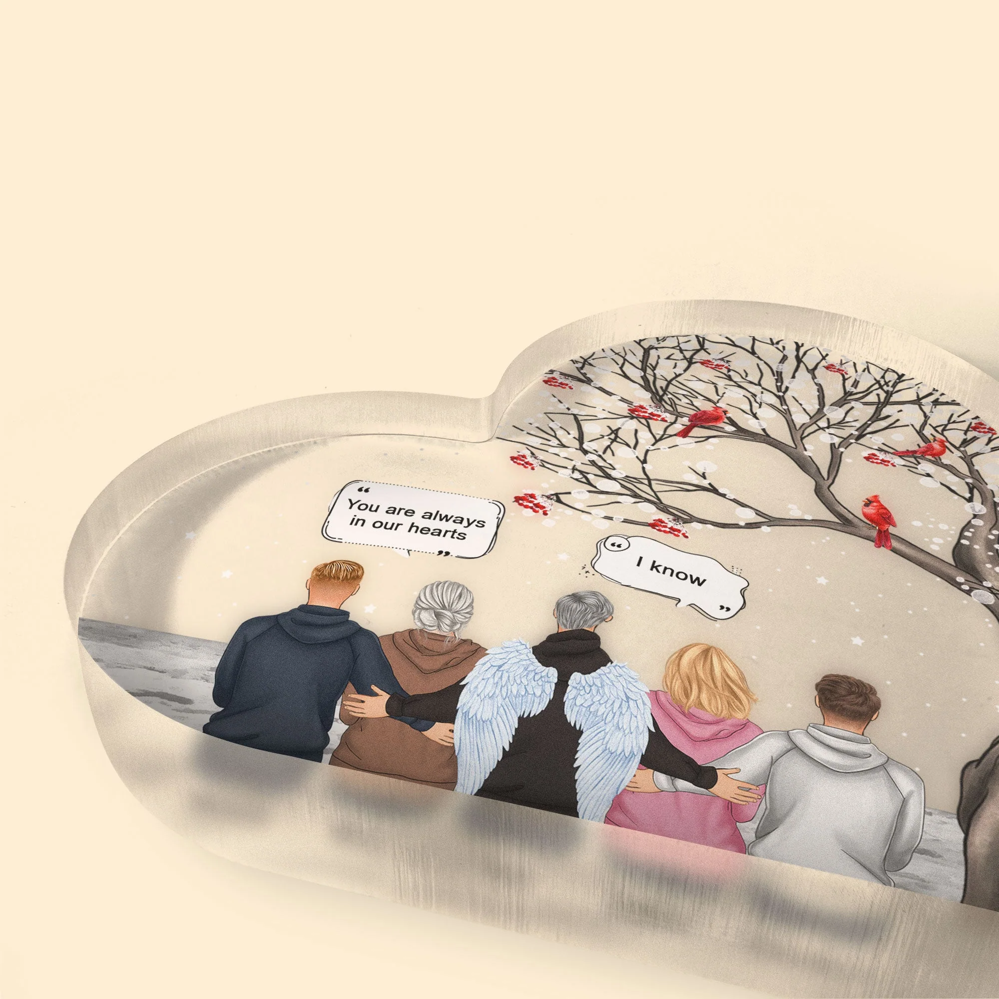 You Are Always In My Heart - Personalized Heart Shaped Acrylic Plaque - Image 3