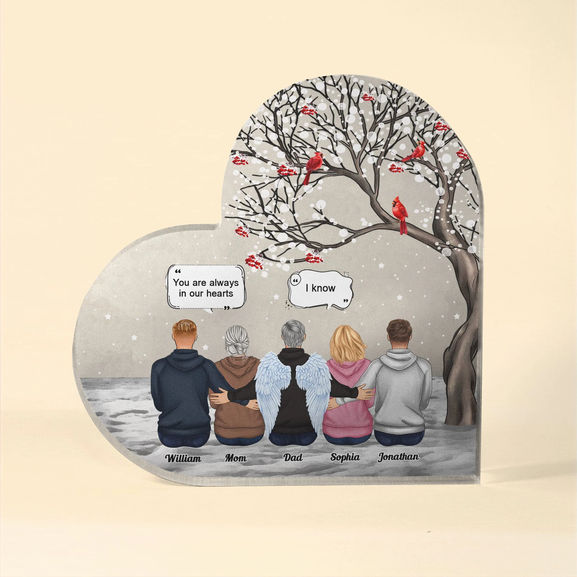 You Are Always In My Heart - Personalized Heart Shaped Acrylic Plaque - Image 5