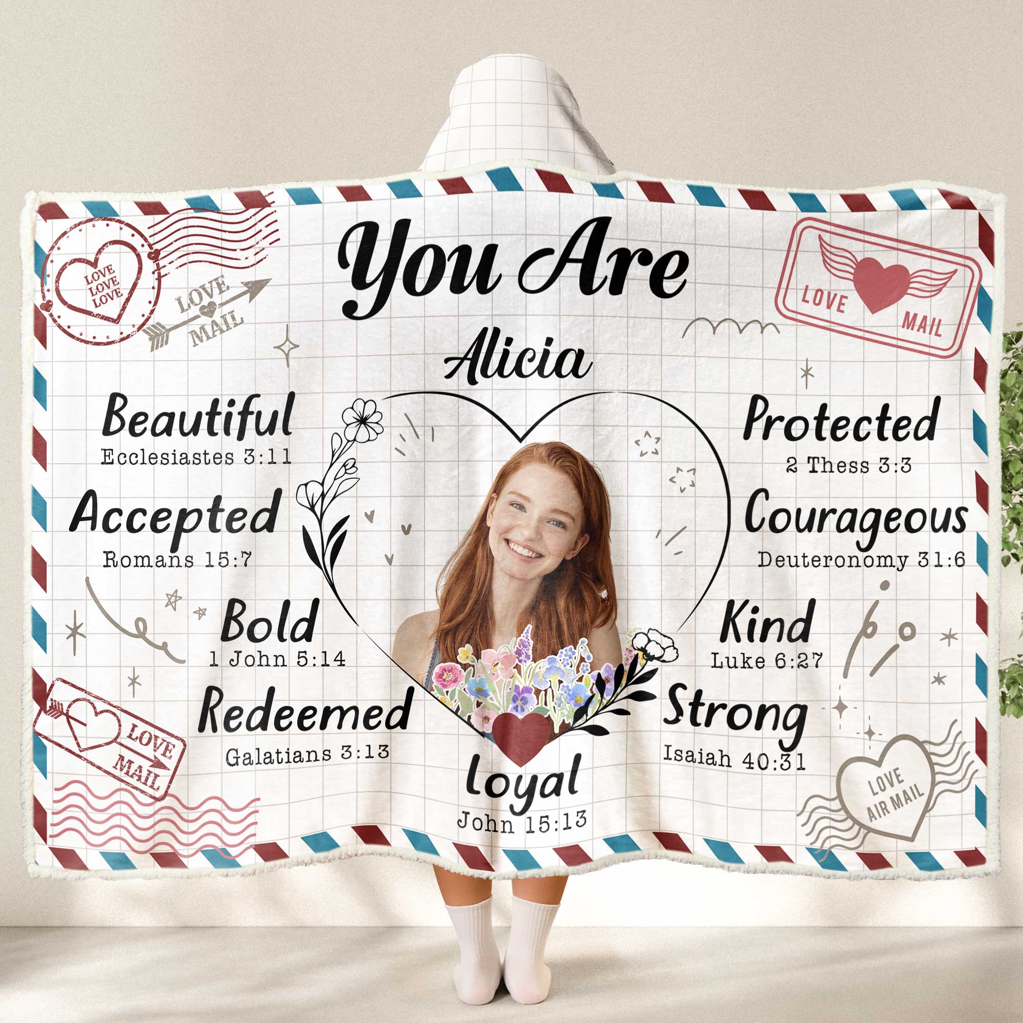 You Are Beautiful And Kind - Personalized Photo Wearable Blanket Hoodie - Image 2
