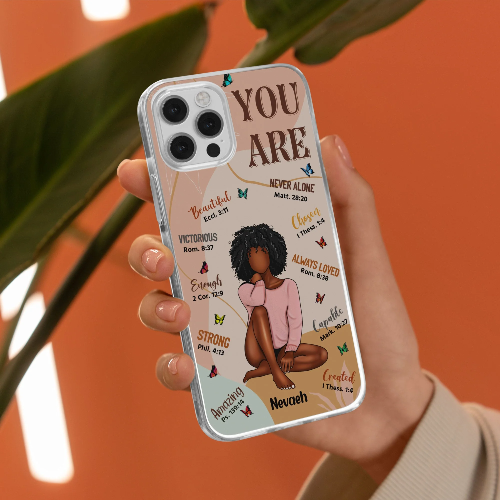 You Are Beautiful - Personalized Clear Phone Case - Image 3