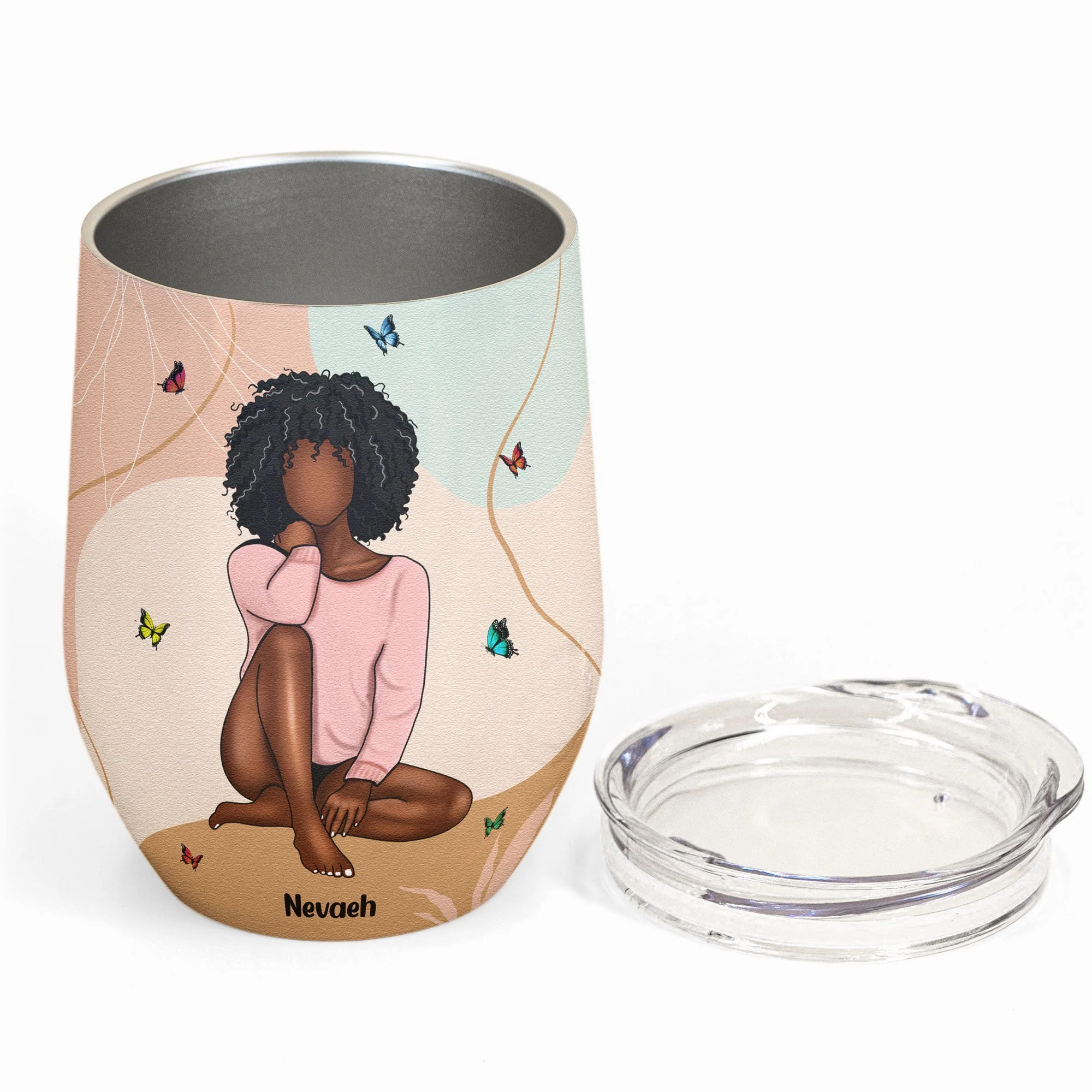 You Are Beautiful - Personalized Wine Tumbler - Birthday, Loving, Daily Affirmations Gift For Woman, Girl - Image 2