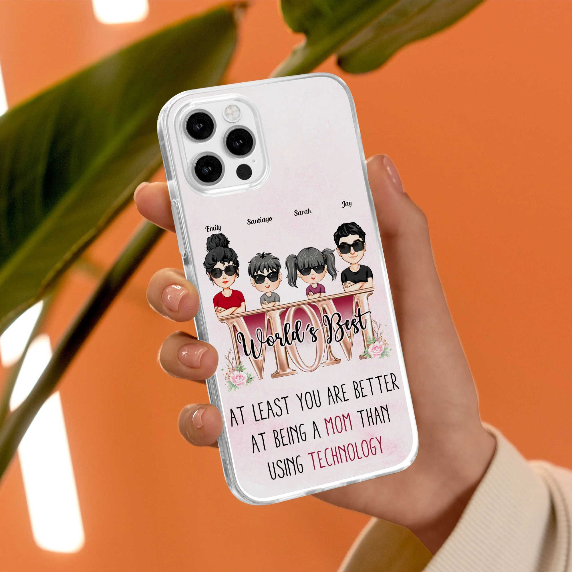 You Are Better At Being A Mom - Personalized Clear Phone Case - Image 3