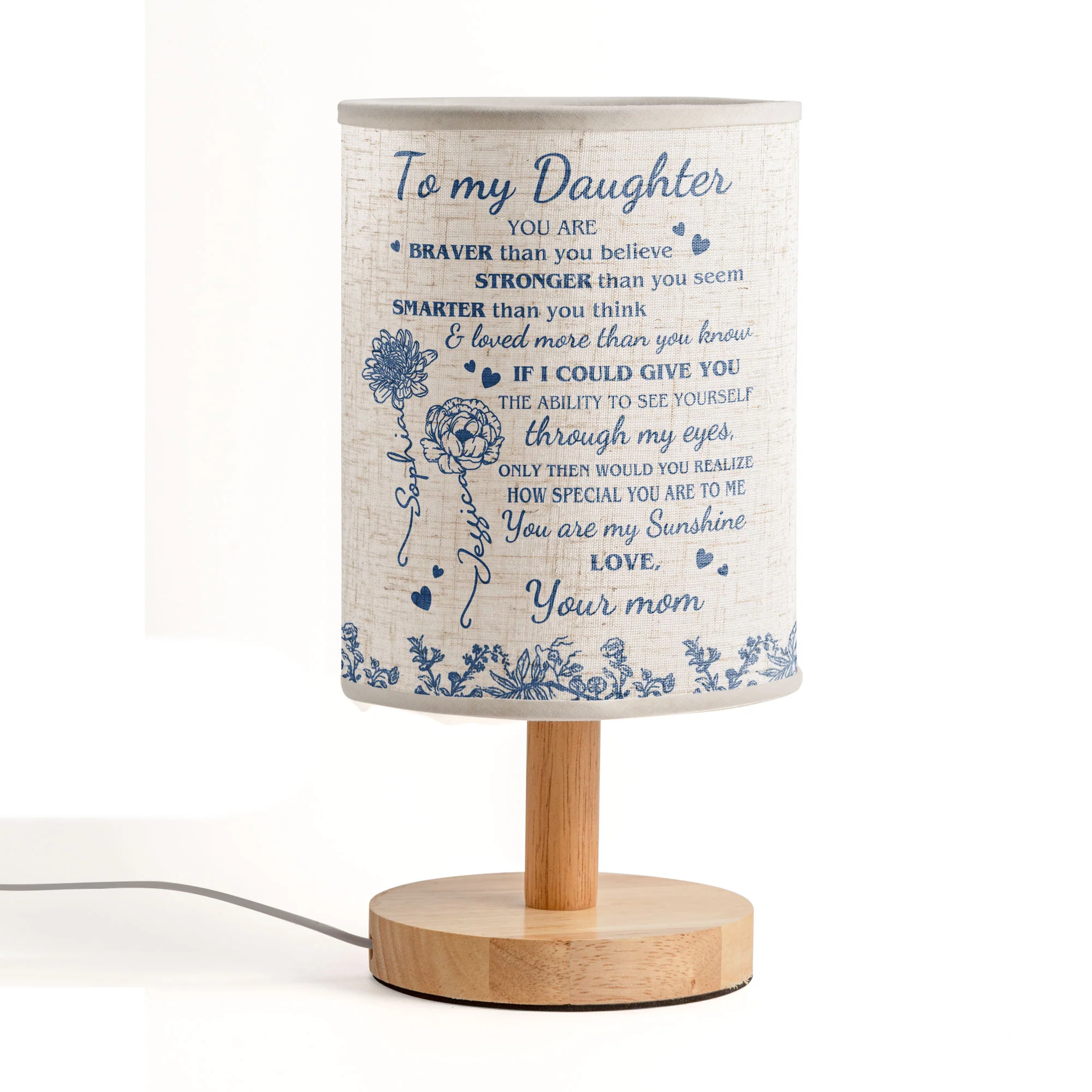 You Are Braver Than You Believe - Personalized Fabric Lamp - Image 2