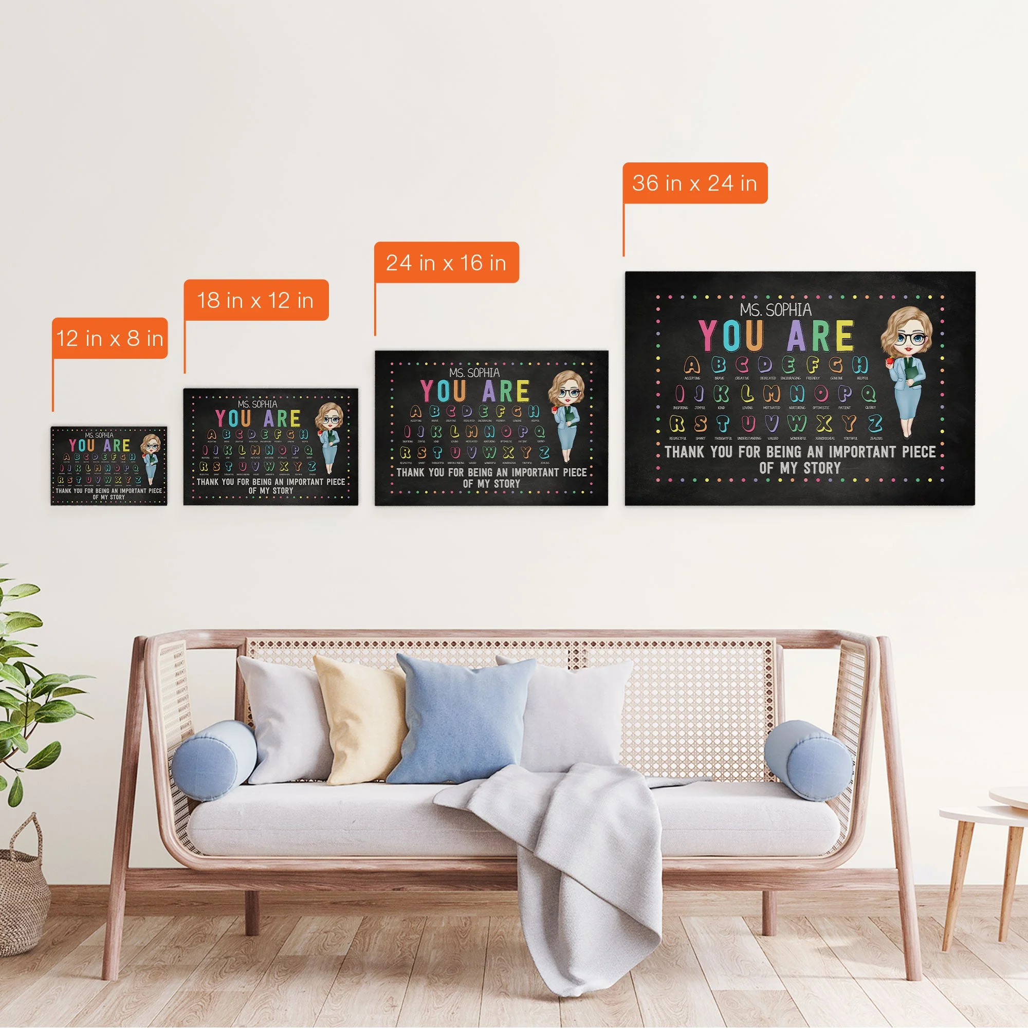 You Are Helpful - Personalized Wrapped Canvas - Image 4