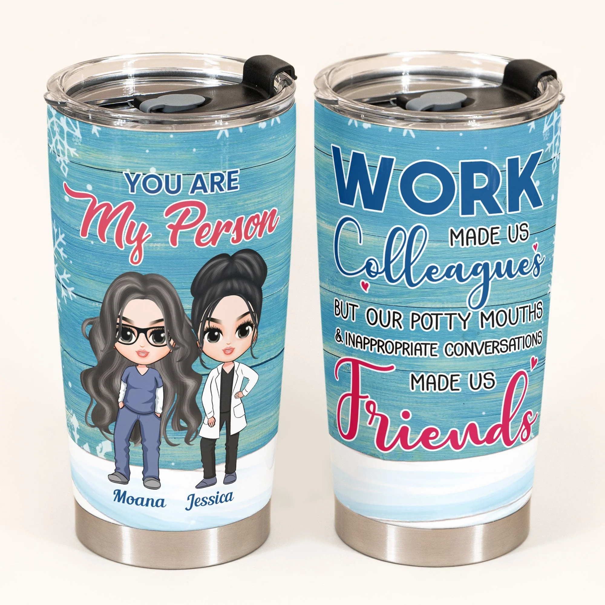 You Are My Person - Personalized Tumbler Cup - Birthday Gift For Nursing Colleagues Ver 2 - Cute Chibi Nurse - Image 2