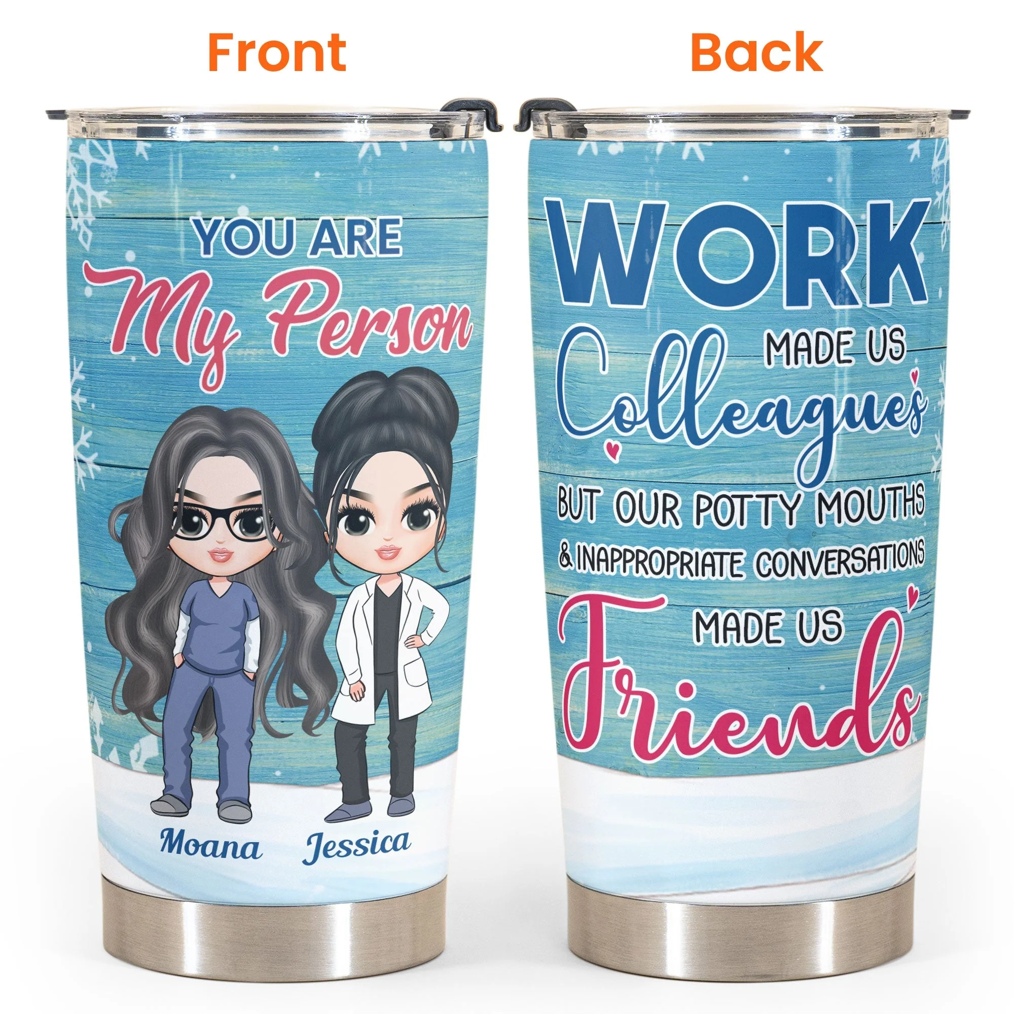 You Are My Person - Personalized Tumbler Cup - Birthday Gift For Nursing Colleagues Ver 2 - Cute Chibi Nurse - Image 4