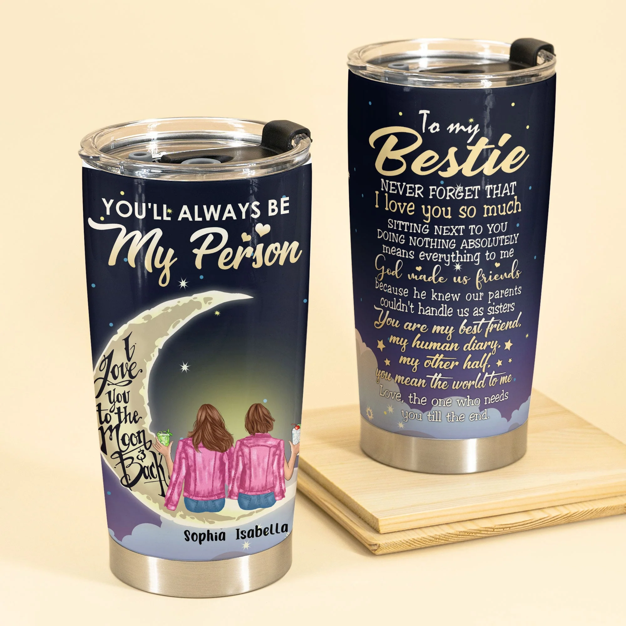 You Are My Person You Mean The World To Me, Friend Custom Tumbler, Gift For Friends, Best Friends, Besties, Girls - Image 2