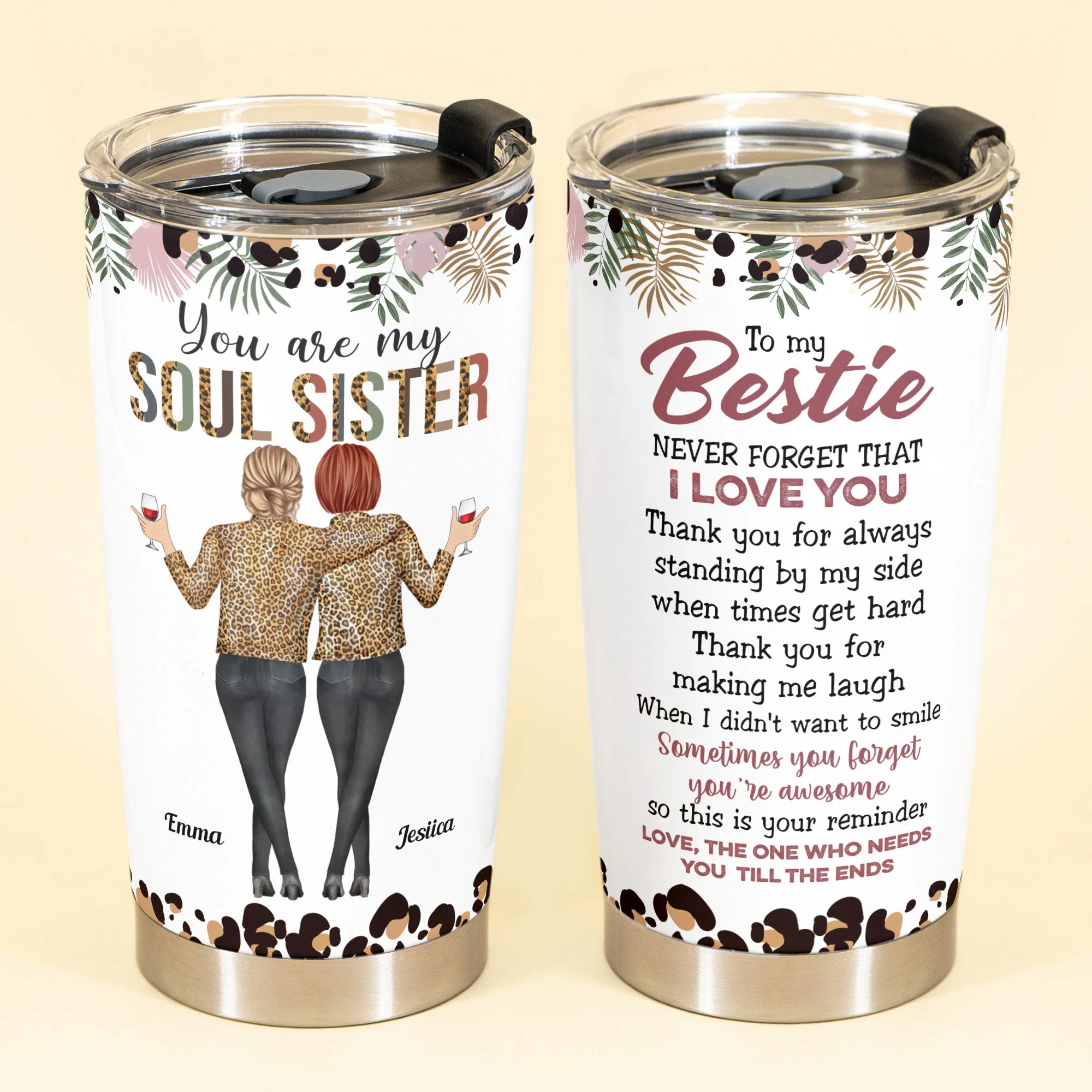 You Are My Soul Sister - Personalized Tumbler Cup - Anniversary, Birthday Gift For Friend, Soul Sister, Bff, Bestie, Best Friend - Image 3