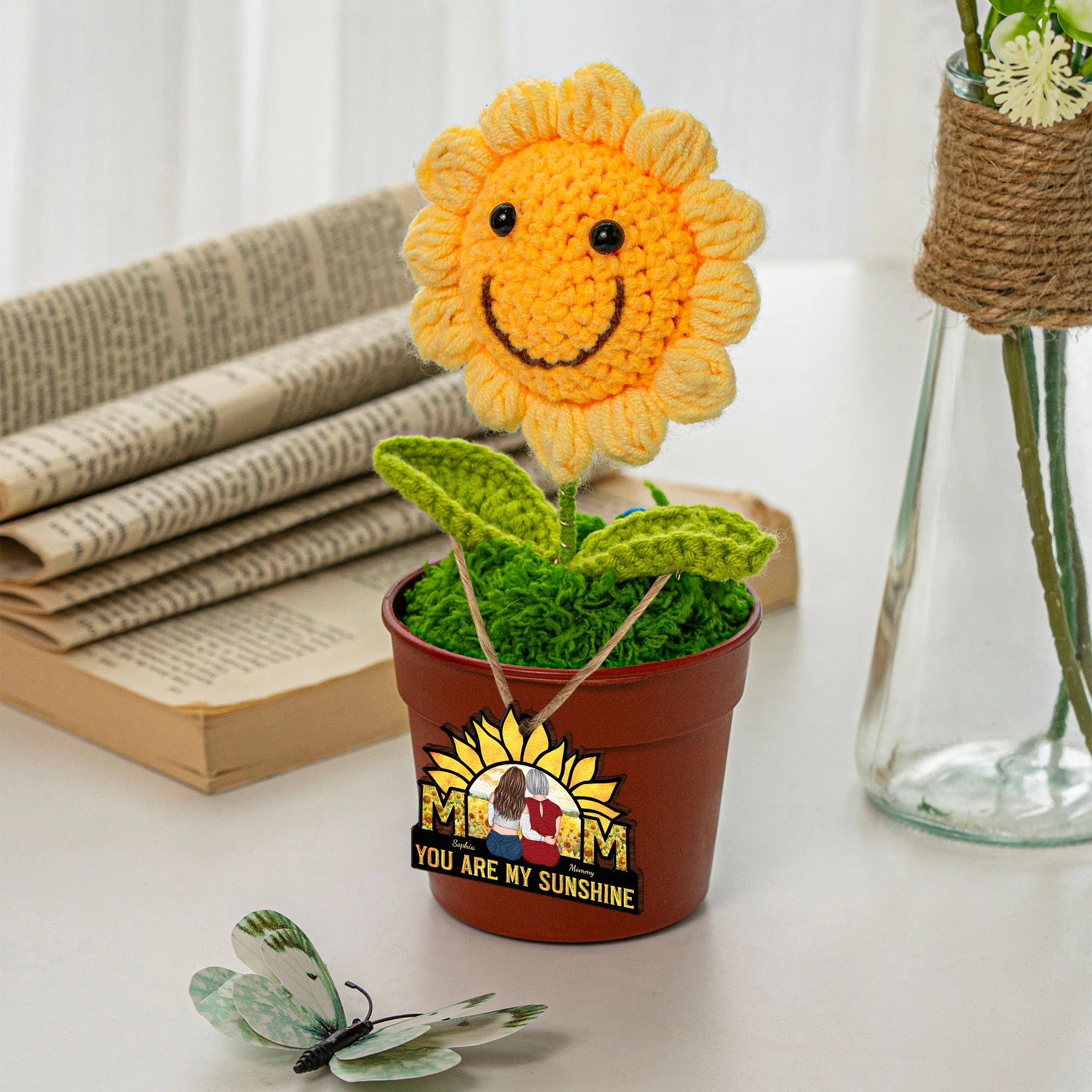 You Are My Sunshine - Personalized Crochet Flower Lamp - Image 2