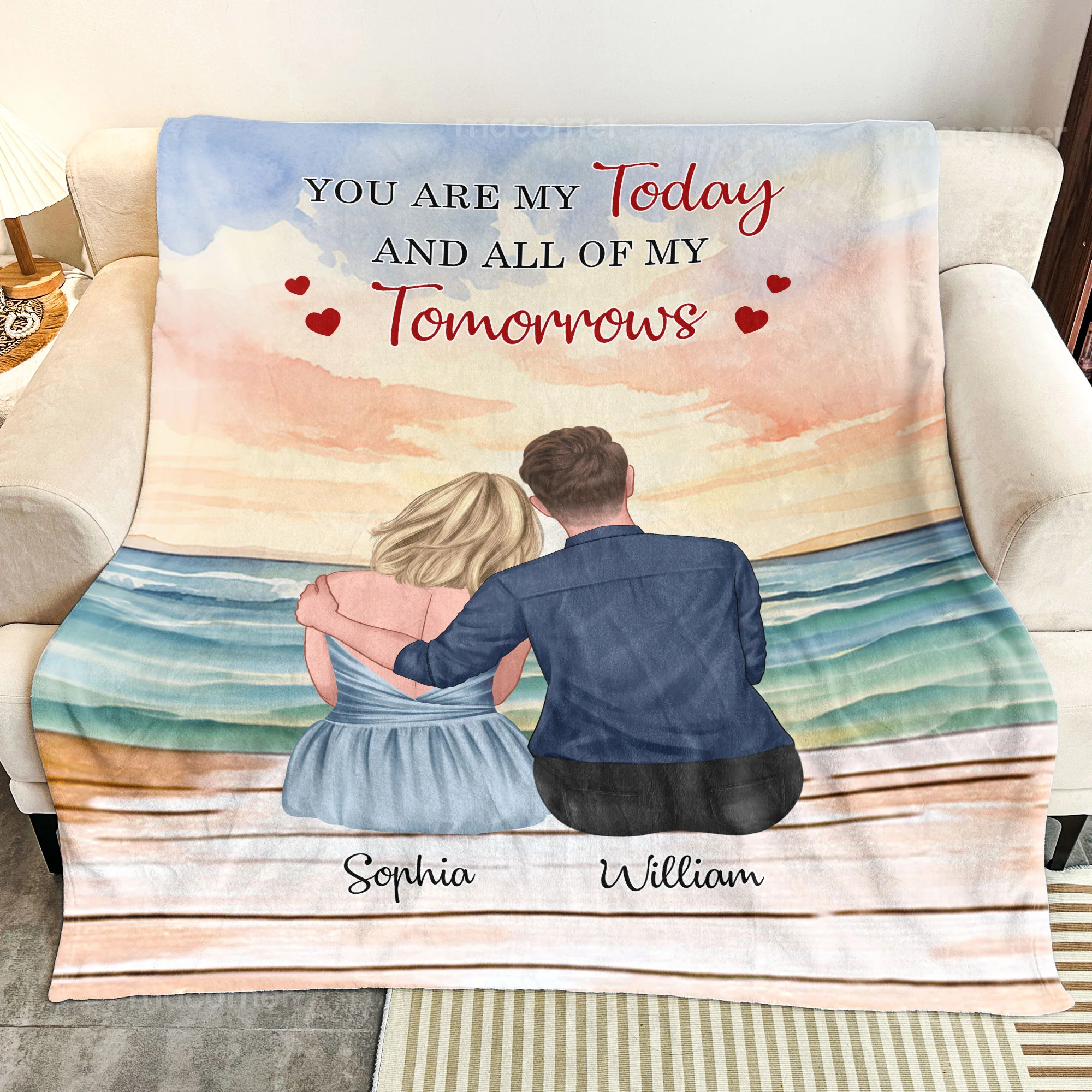 You Are My Today And All Of My Tomorrows - Personalized Blanket - Image 3