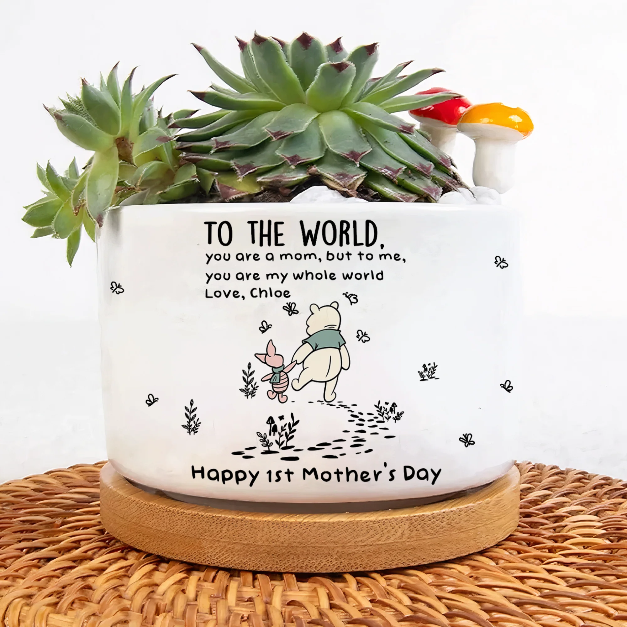 You Are My Whole World - 1st Mother'S Day Gift For Her, Wife, Daughter, Mom - Personalized Plant Pot - Image 3
