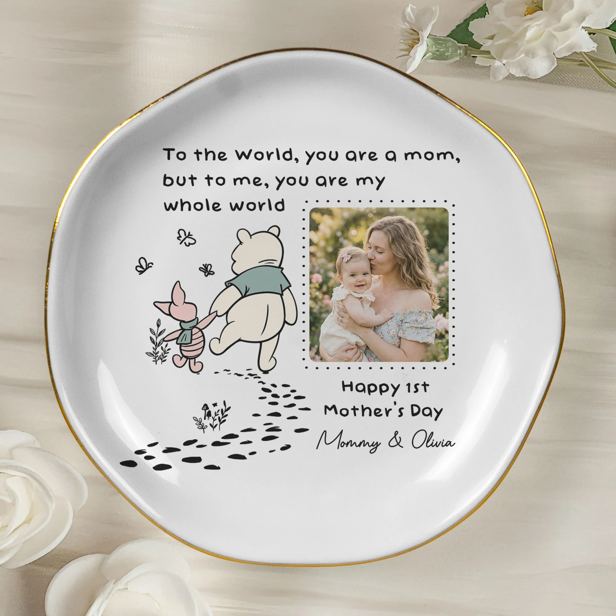 You Are My Whole World - 1st Mother's Day Gift For Mom - Personalized Jewelry Dish - Image 2