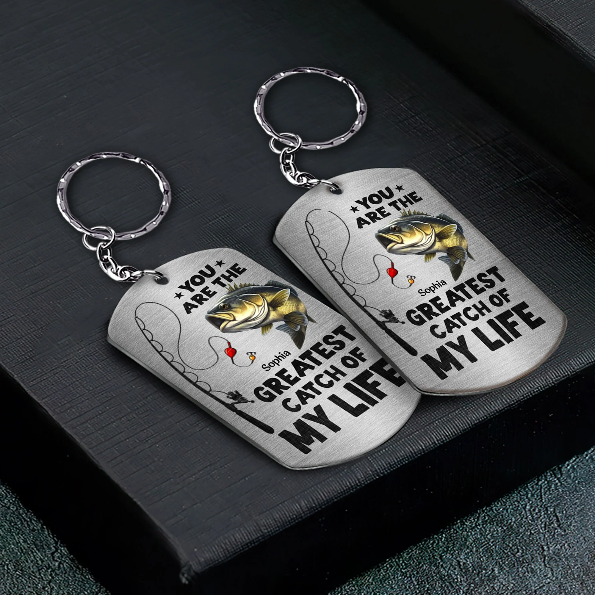 You Are The Greatest Catch Of My Life - Personalized Keychain - Image 2