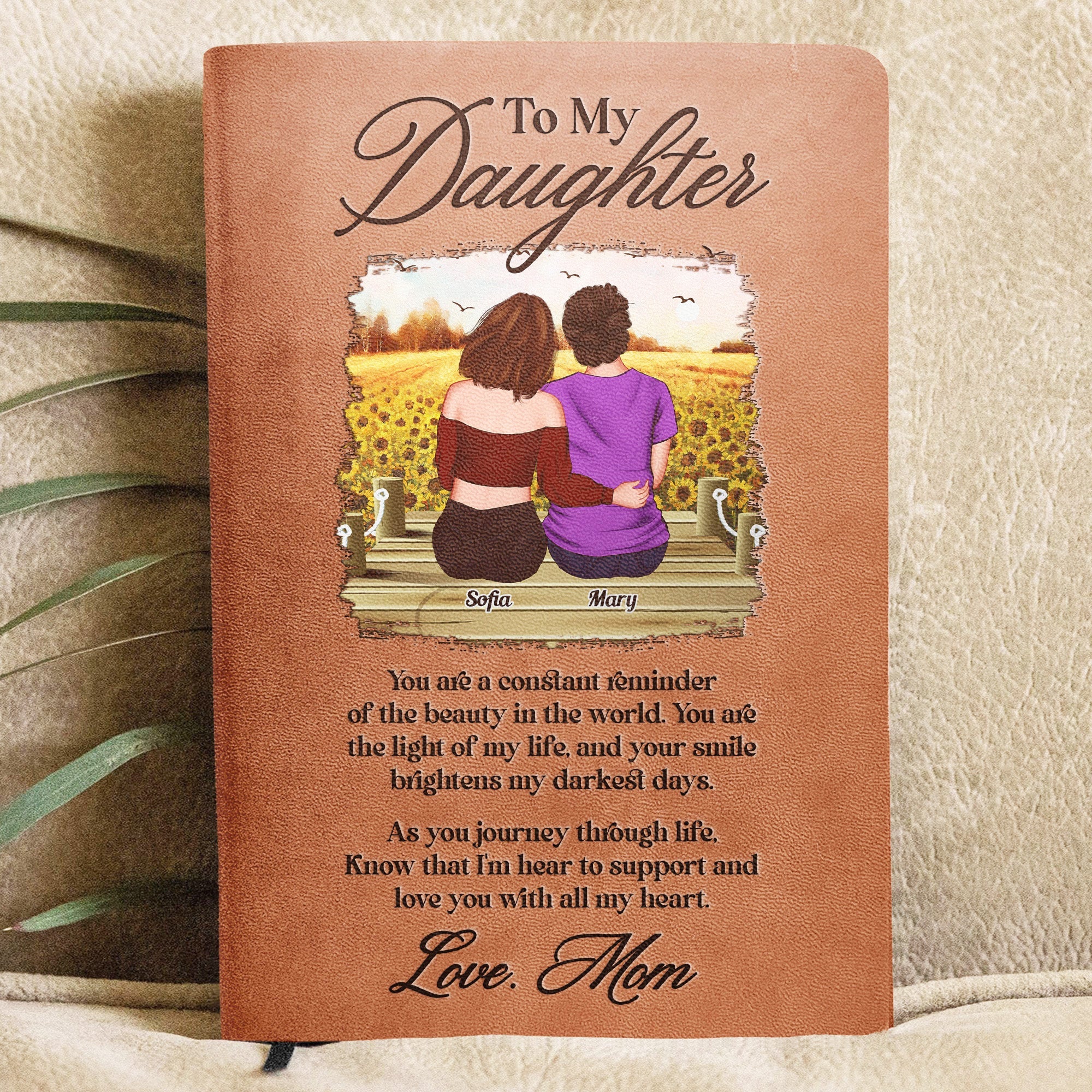 You Are The Light Of My Life - Personalized Leather Journal - Image 3
