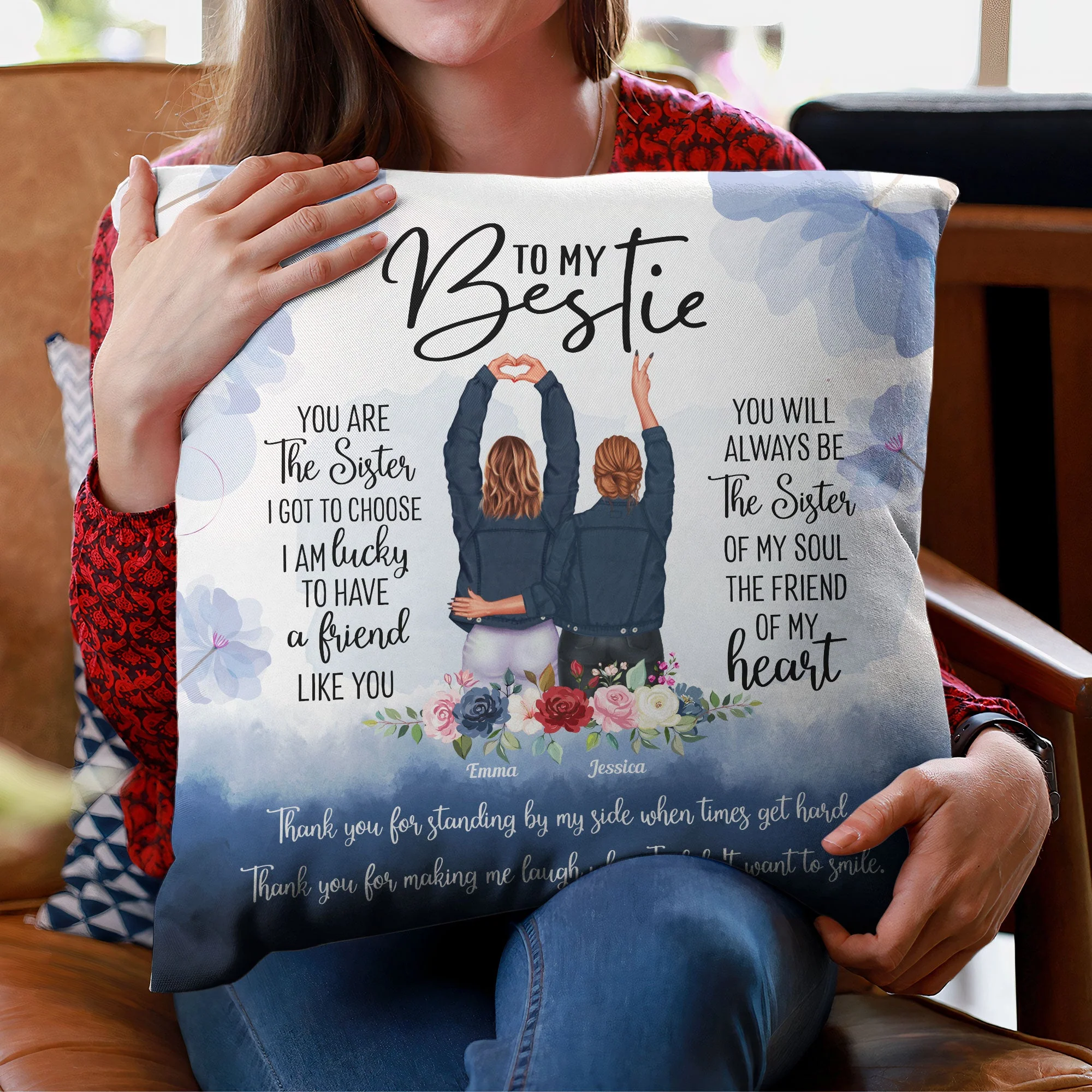 You Are The Sister I Got Choose - Personalized Pillow (Insert Included) - Image 4