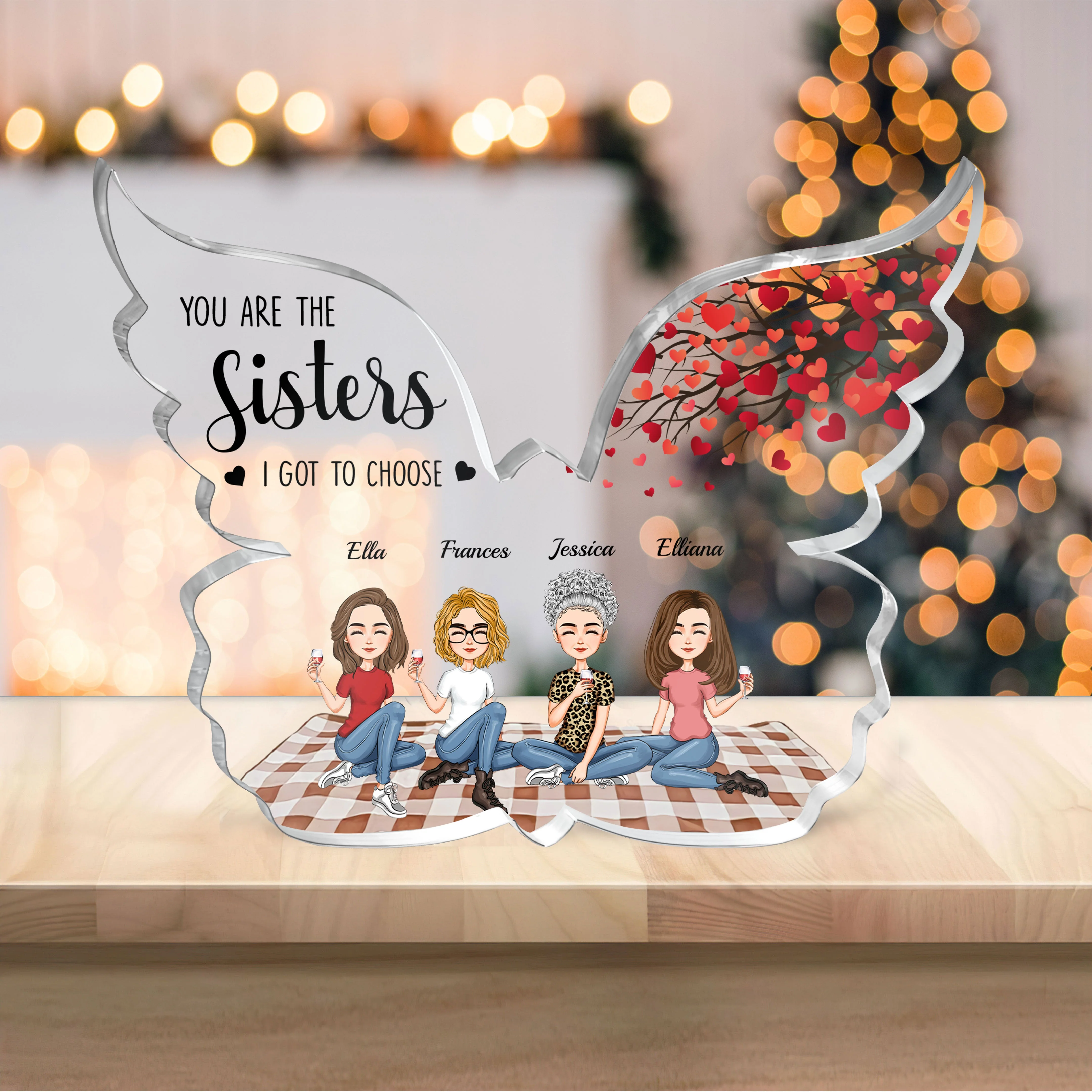 You Are The Sisters I Got To Choose - Personalized Custom Shaped Acrylic Plaque - Image 3