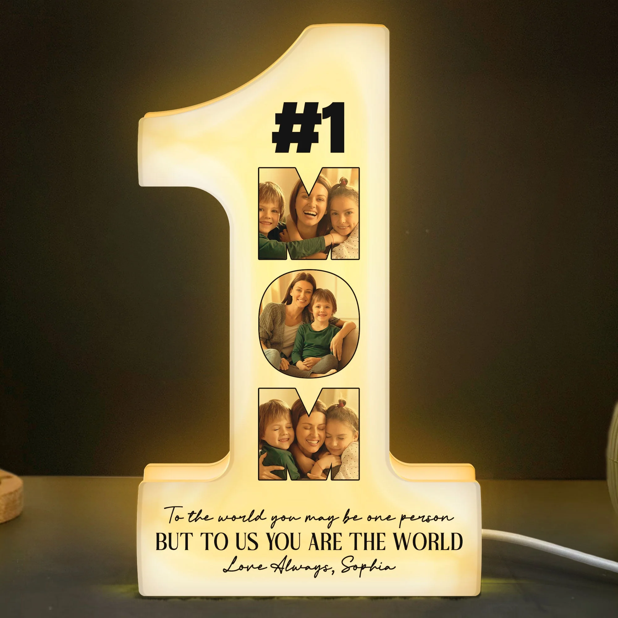 You Are The World - Personalized Photo Light Box - Image 5