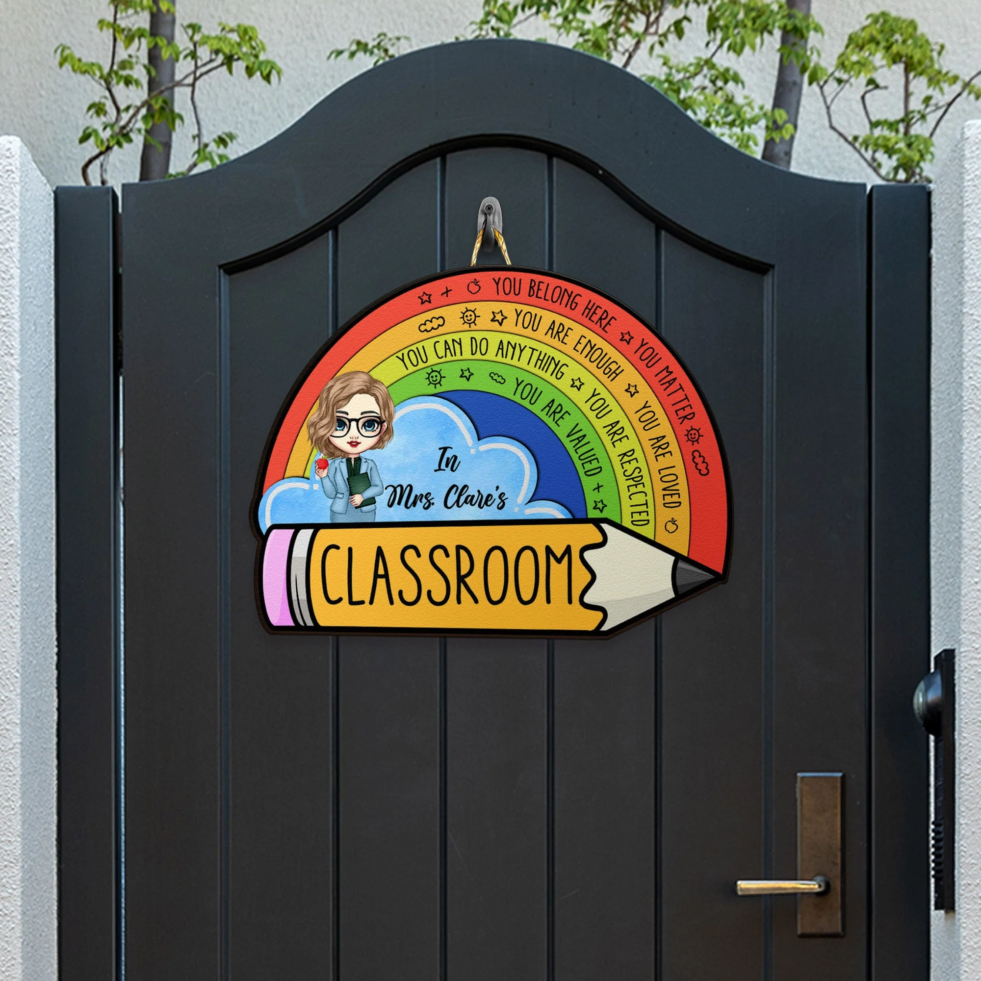 You Belong Here - Personalized Custom Shaped Wood Sign - Image 3