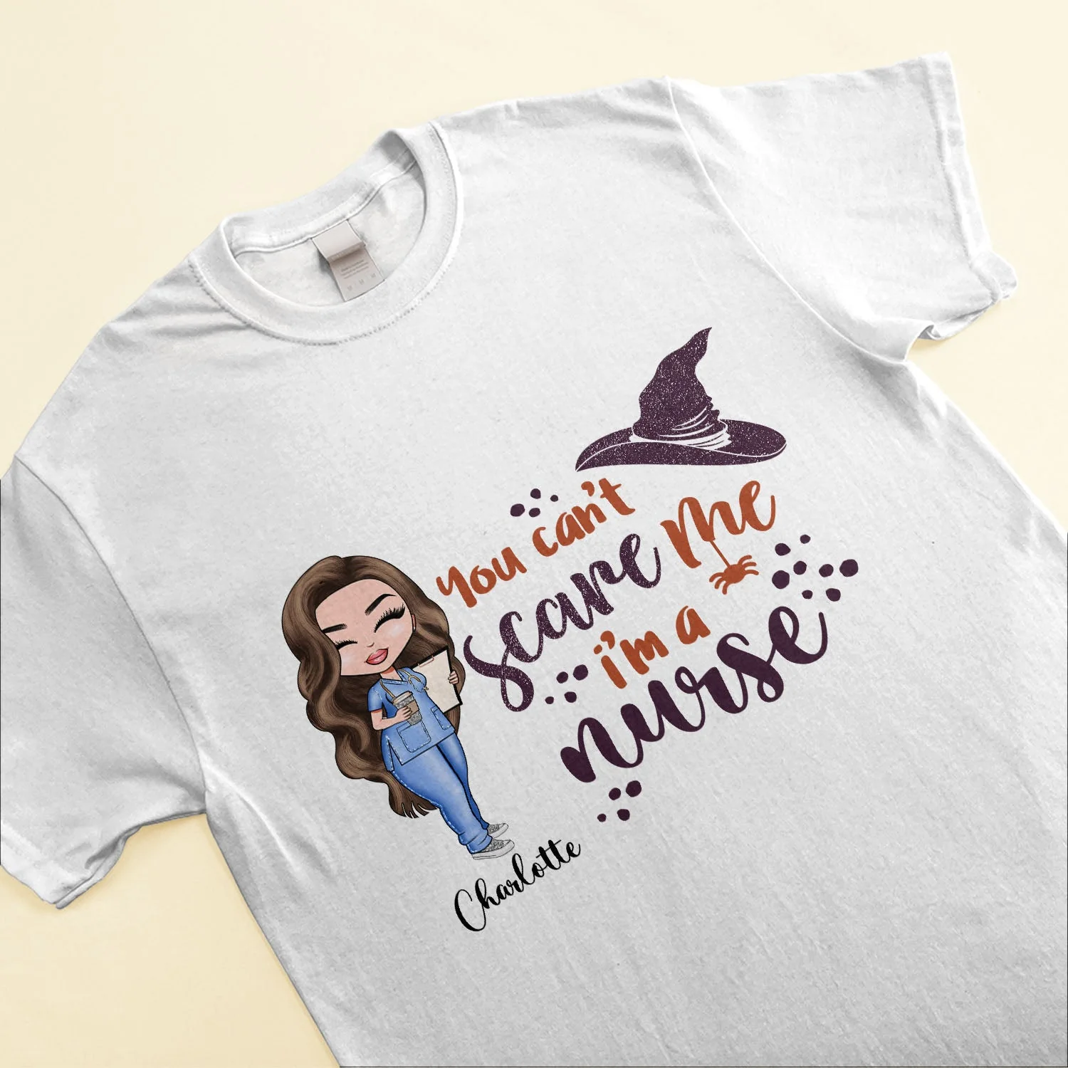 You Can't Scare Me I'm A Nurse - Personalized Shirt - Cartoon Nurse - Image 3