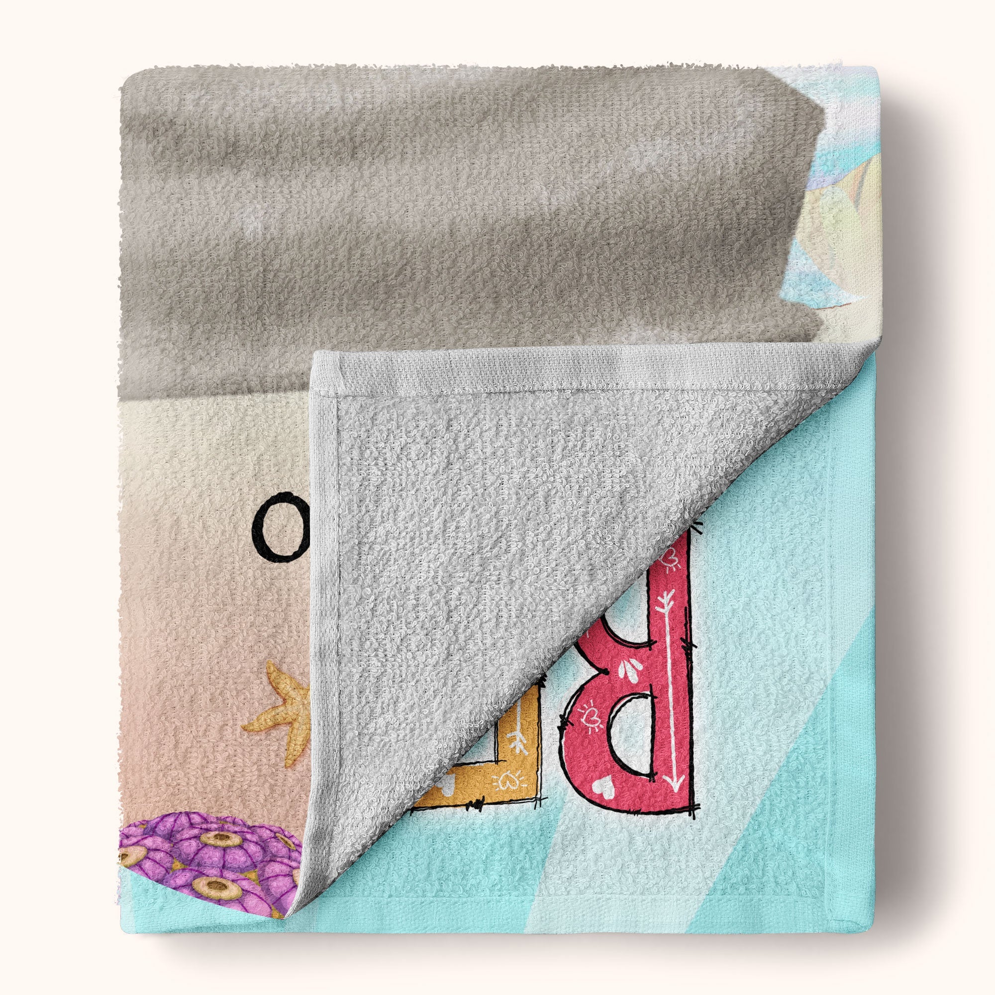 You Can't Swim With Us - Personalized Beach Towel - Image 4