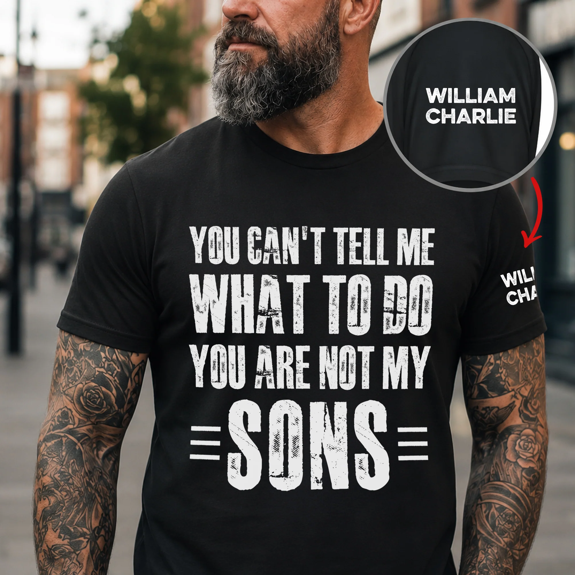 You Can't Tell Me What To Do You Are Not My Grandkids Ver 1 - Names On Sleeve - Personalized Shirt - Image 2