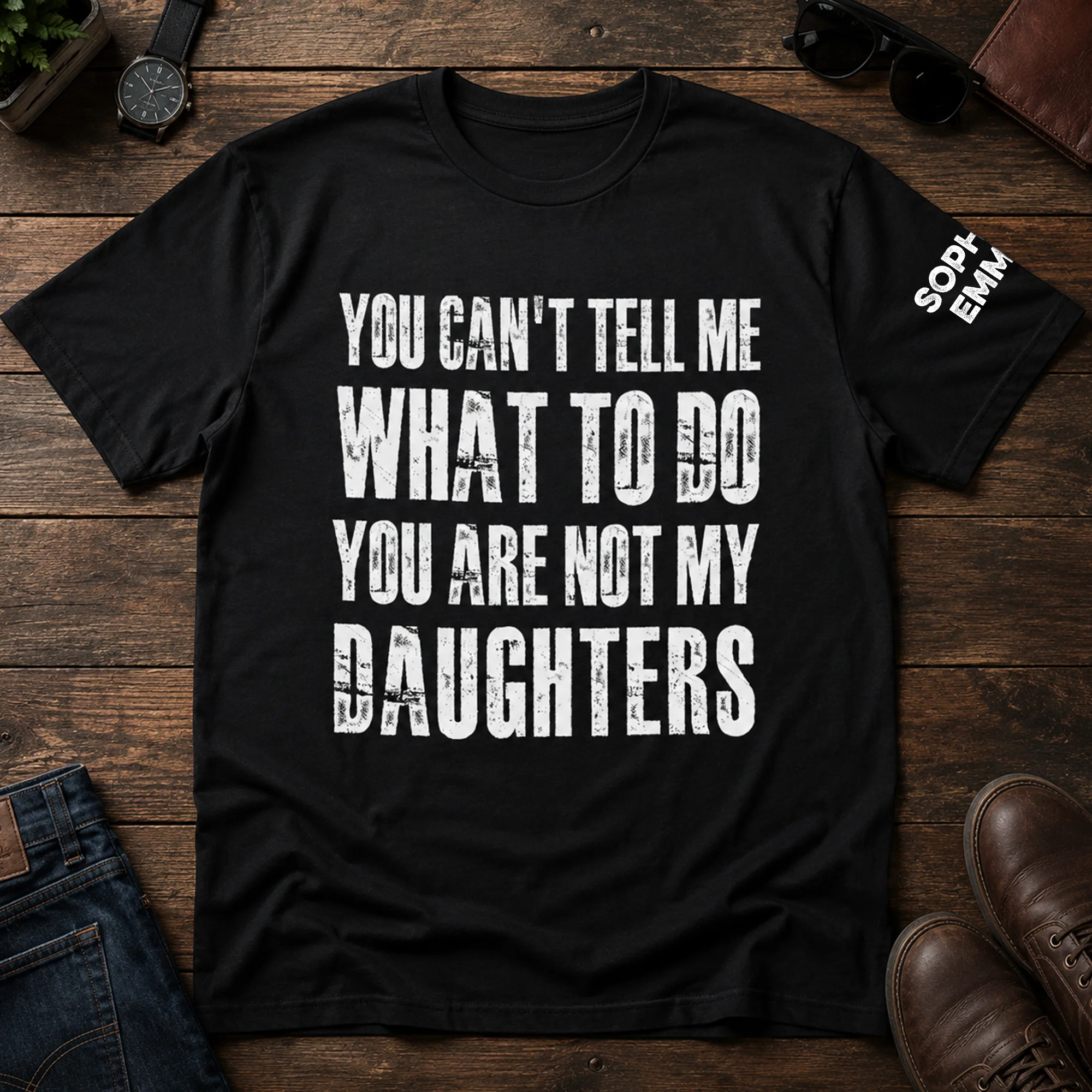 You Can't Tell Me What To Do You Are Not My Grandkids Ver 2 - Names On Sleeve - Personalized Shirt - Image 4