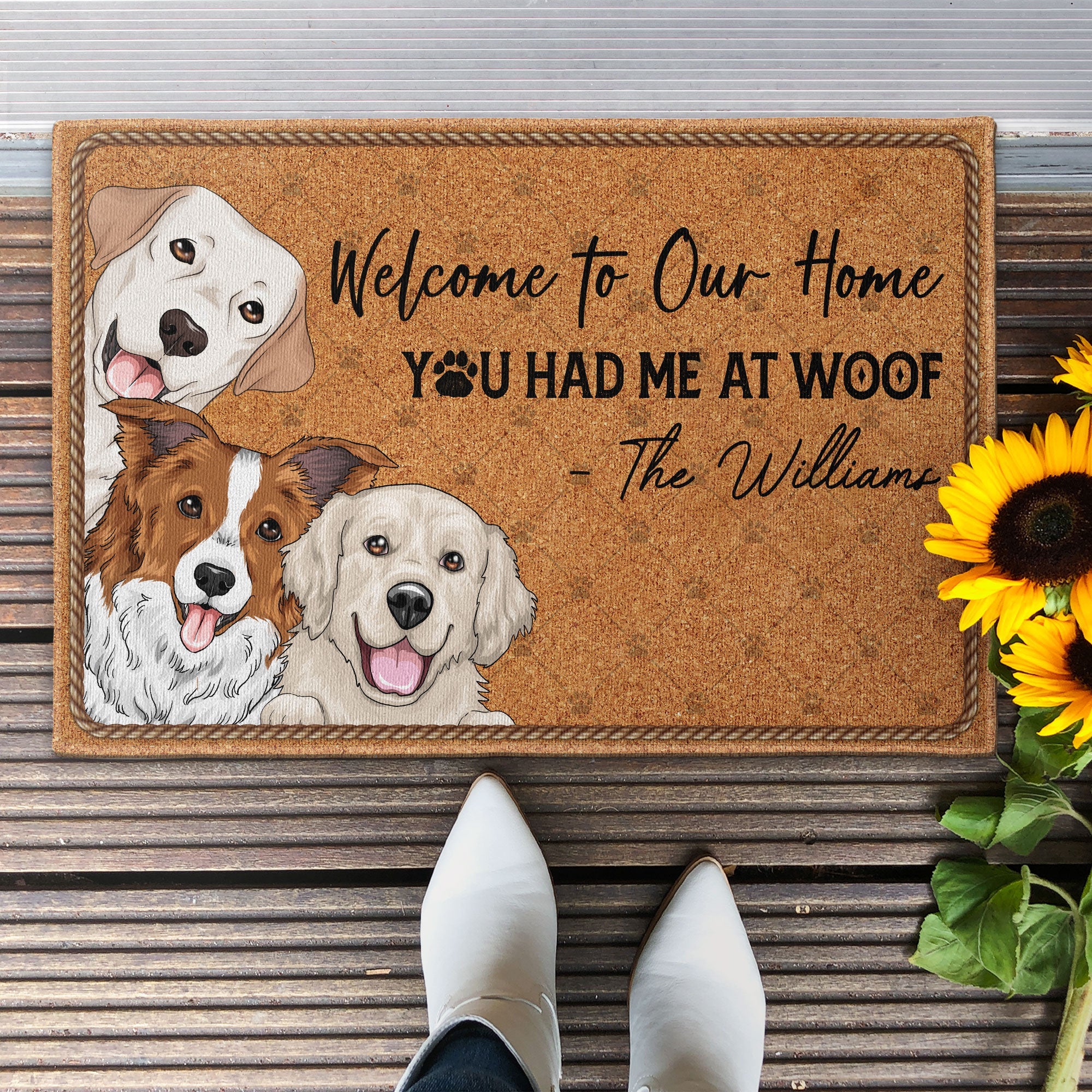 You Had Me At Woof - Personalized Doormat - Image 2