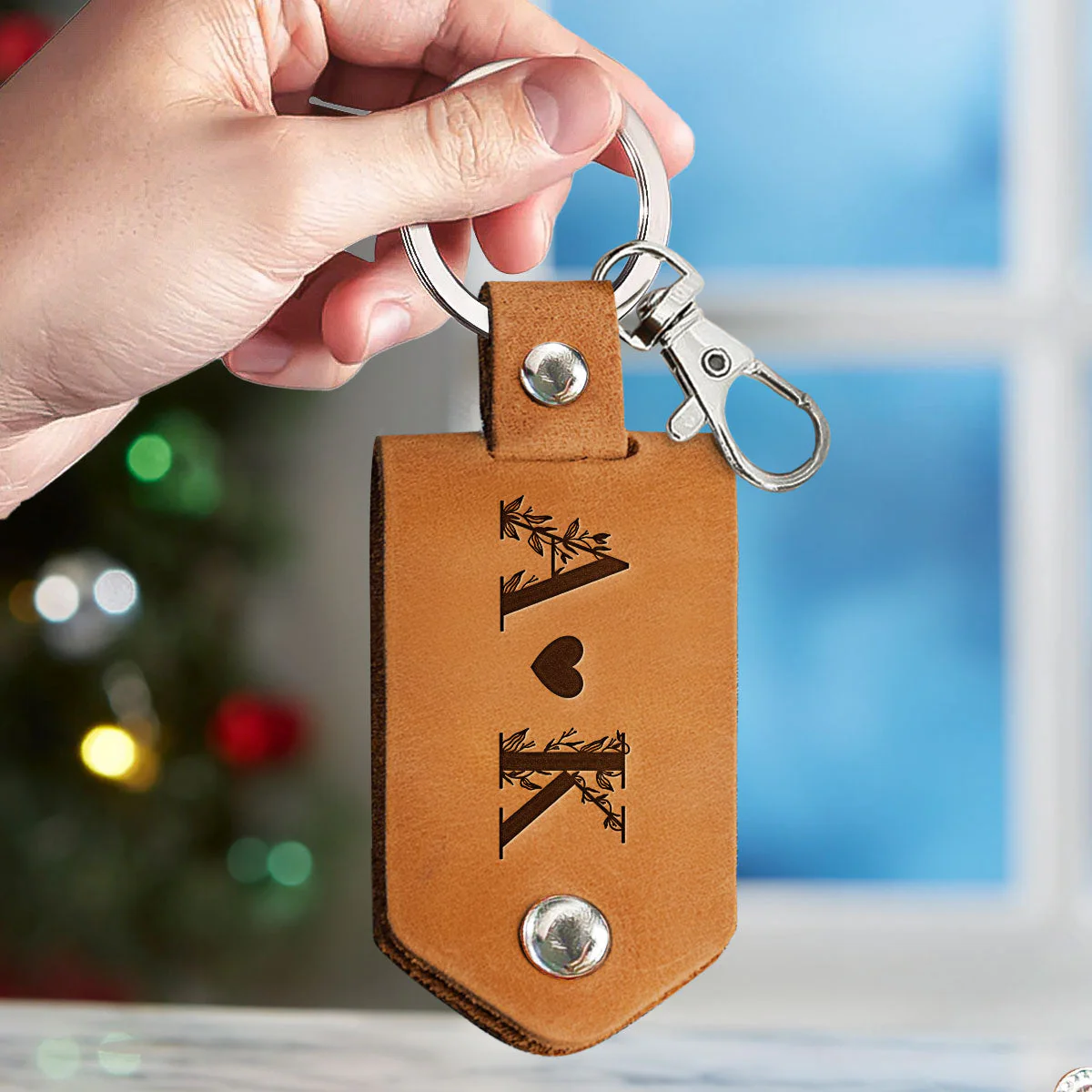 You Have My Heart And My A** - Personalized Leather Photo Keychain - Image 4