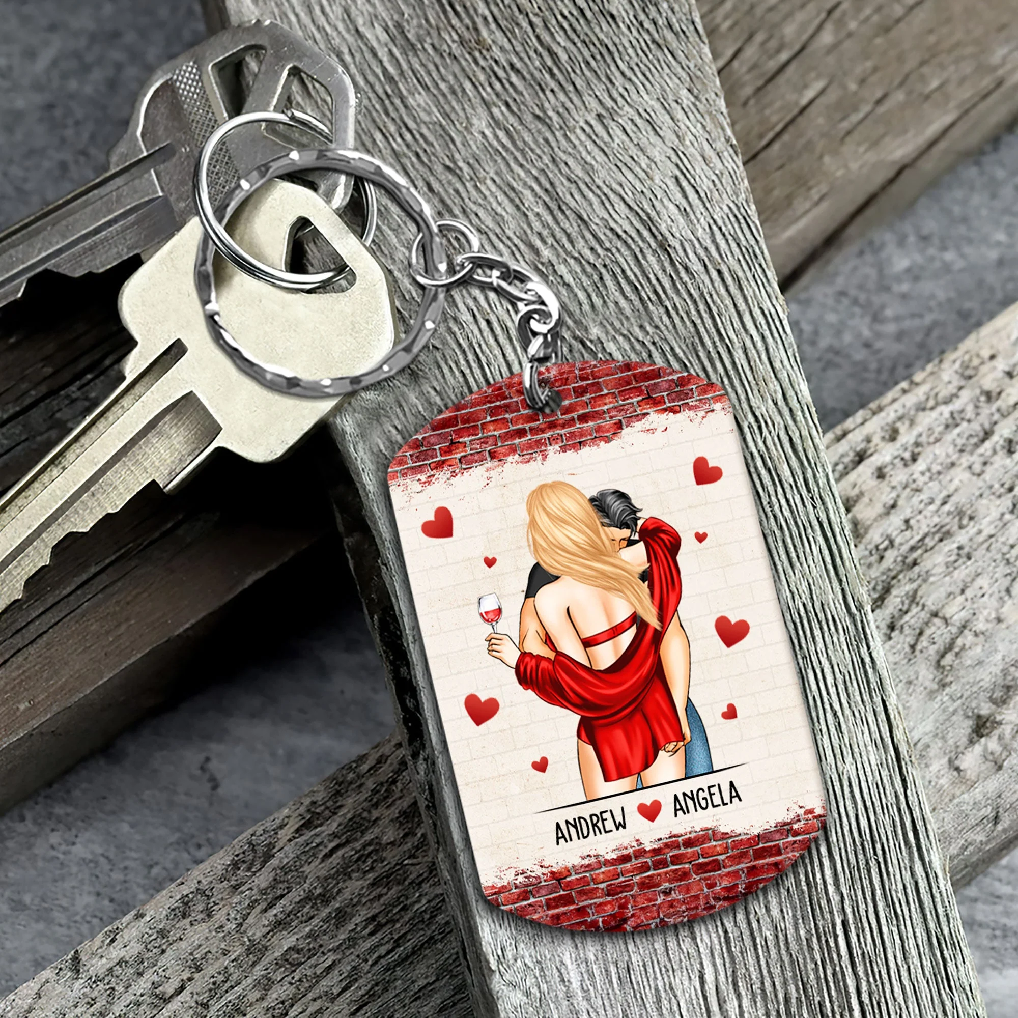 You Have My Heart And My Ass Couples Valentines - Personalized Keychain - Image 2