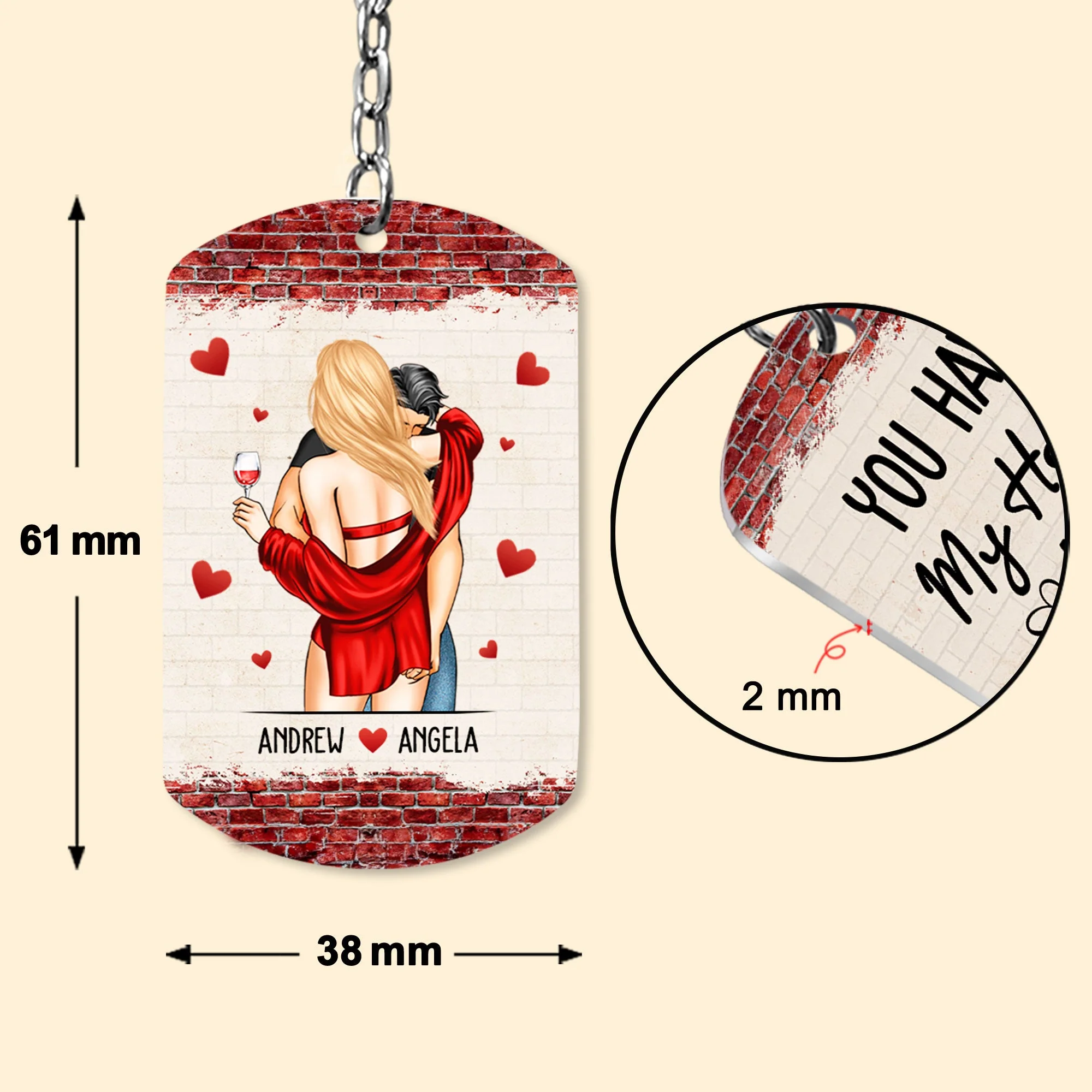 You Have My Heart And My Ass Couples Valentines - Personalized Keychain - Image 4