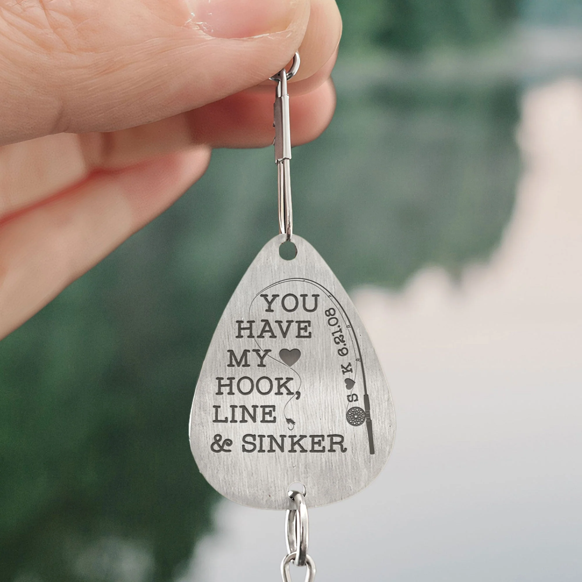 You Have My Heart, Hook, Line And Sinker - Personalized Fishing Lure Keychain - Image 5