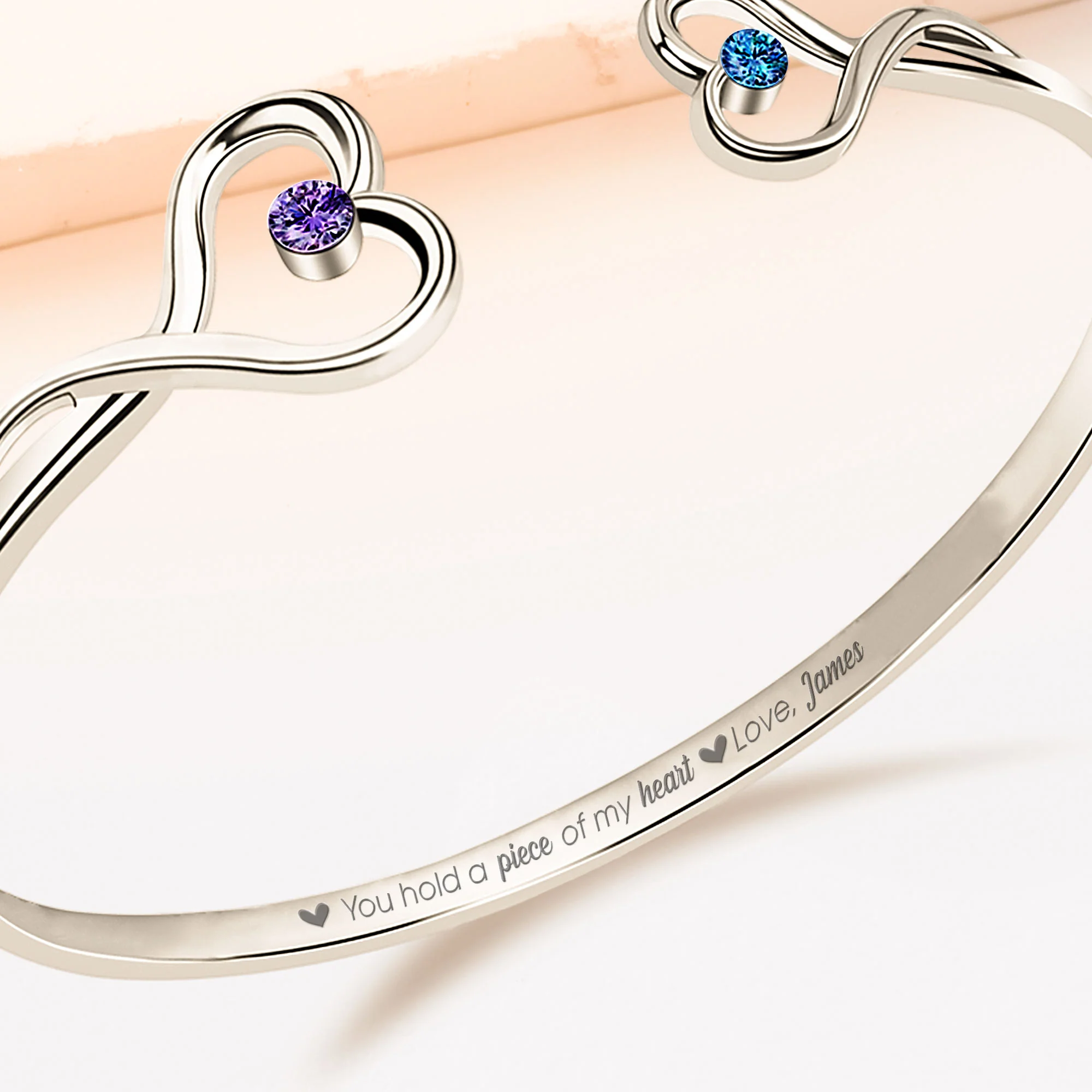 You Hold A Piece Of My Heart - Personalized Heart Bracelet - Image 4